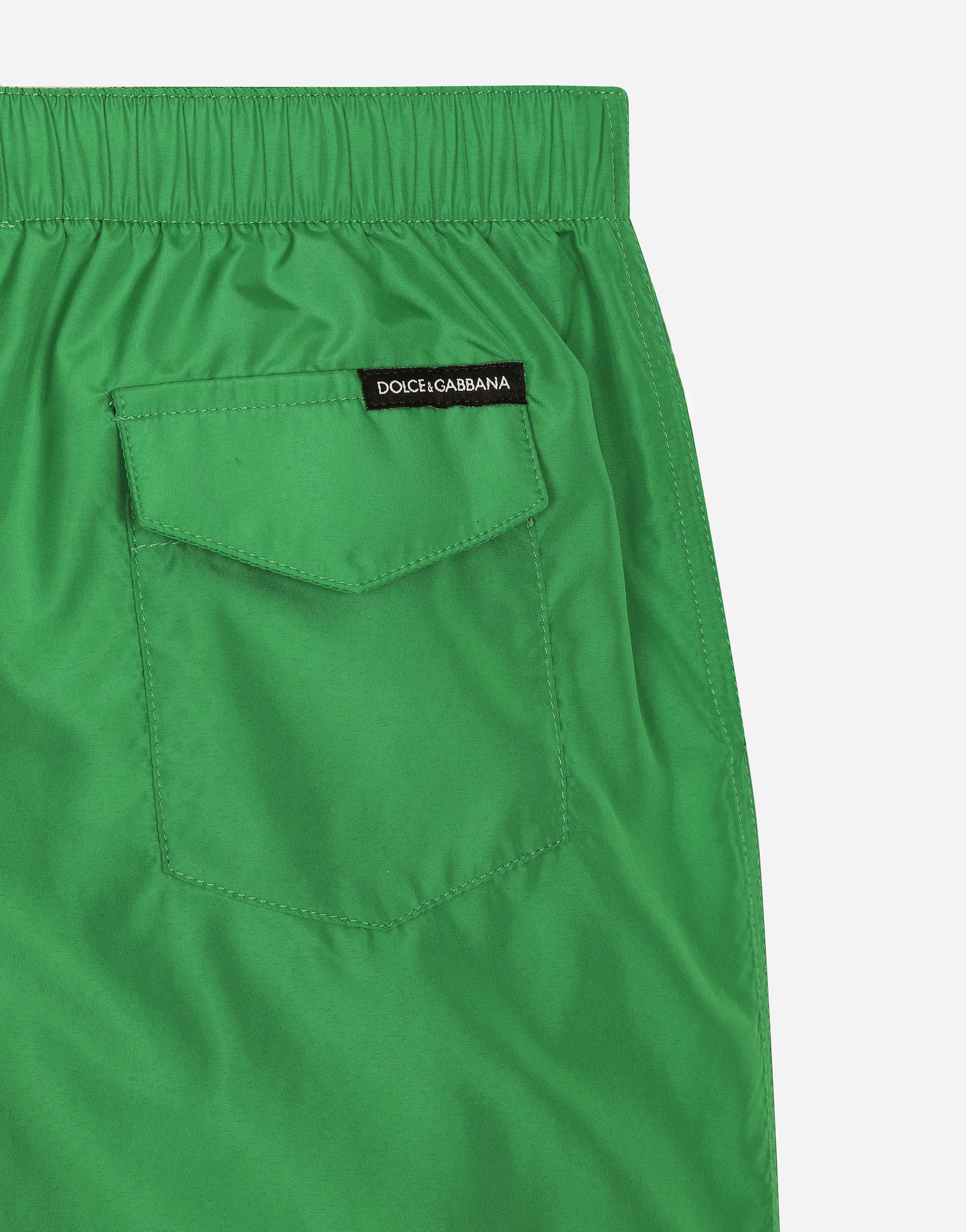 Shop Dolce & Gabbana Nylon Swim Trunks With Dg Logo In Multicolor