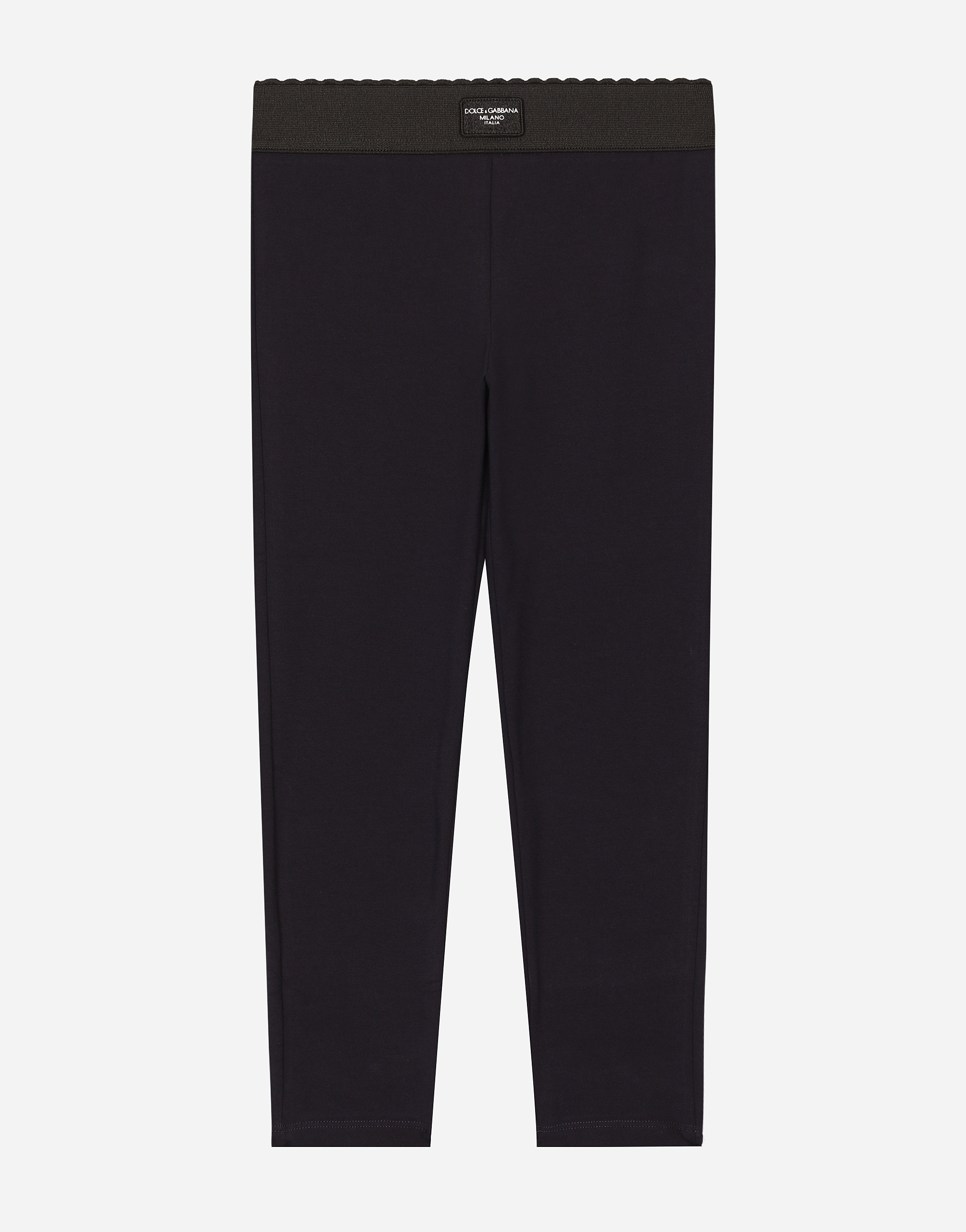 Shop Dolce & Gabbana Interlock Leggings With Branded Tag In Blue