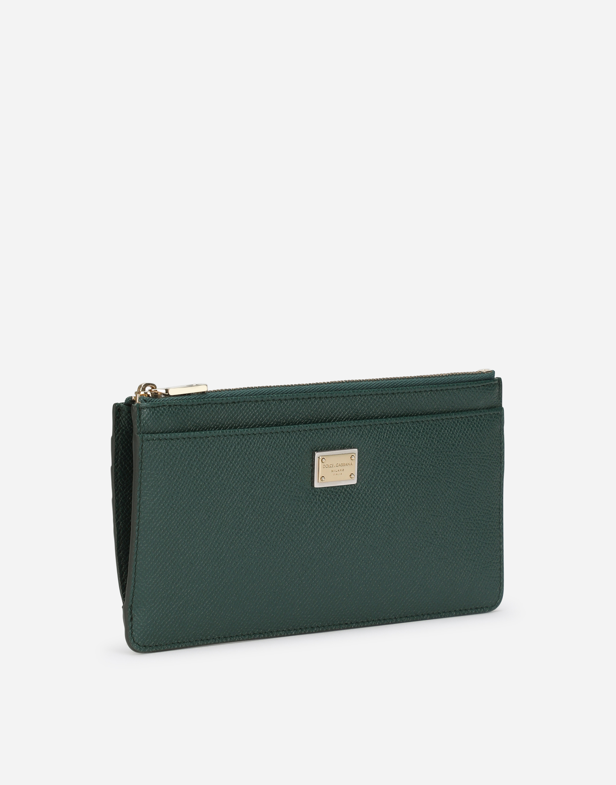 Shop Dolce & Gabbana Large Card Holder With Tag In Green