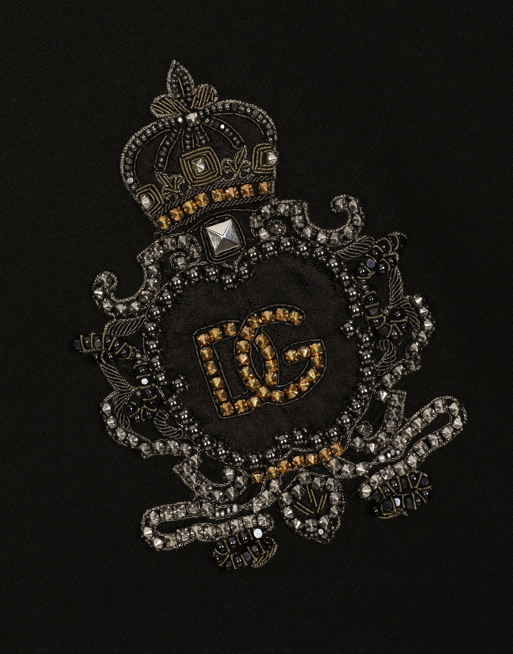 Shop Dolce & Gabbana Cotton T-shirt With Heraldic Dg Patch In Black