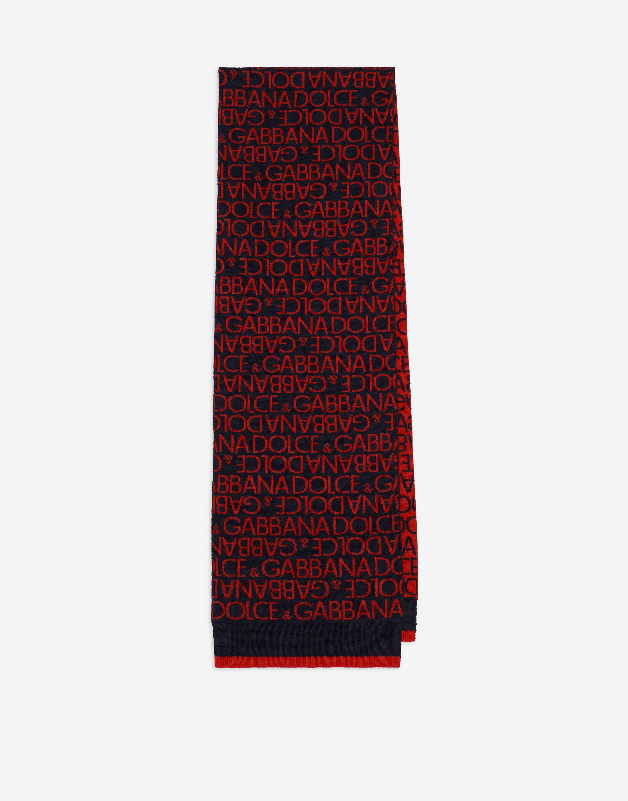 Shop Dolce & Gabbana Wool Scarf With Dolce&gabbana Logo In Multicolor