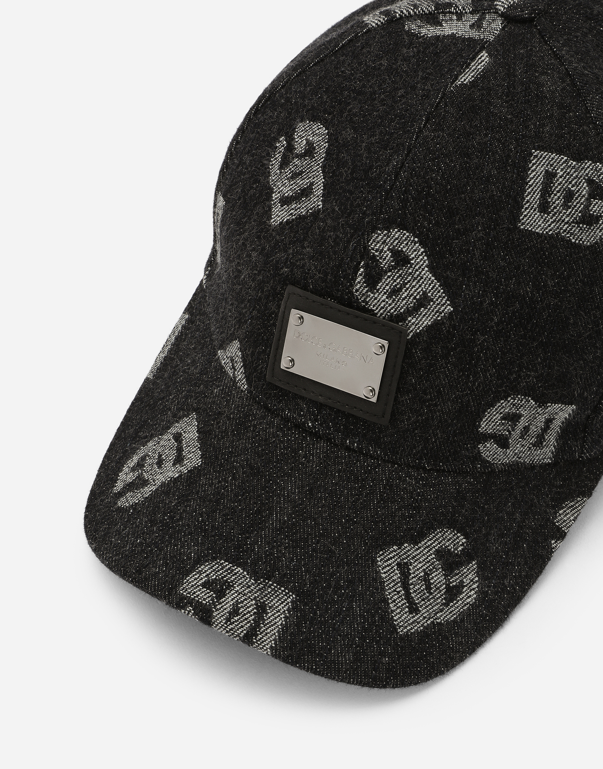 Shop Dolce & Gabbana Jacquard Baseball Cap With Dg Monogram In Blue