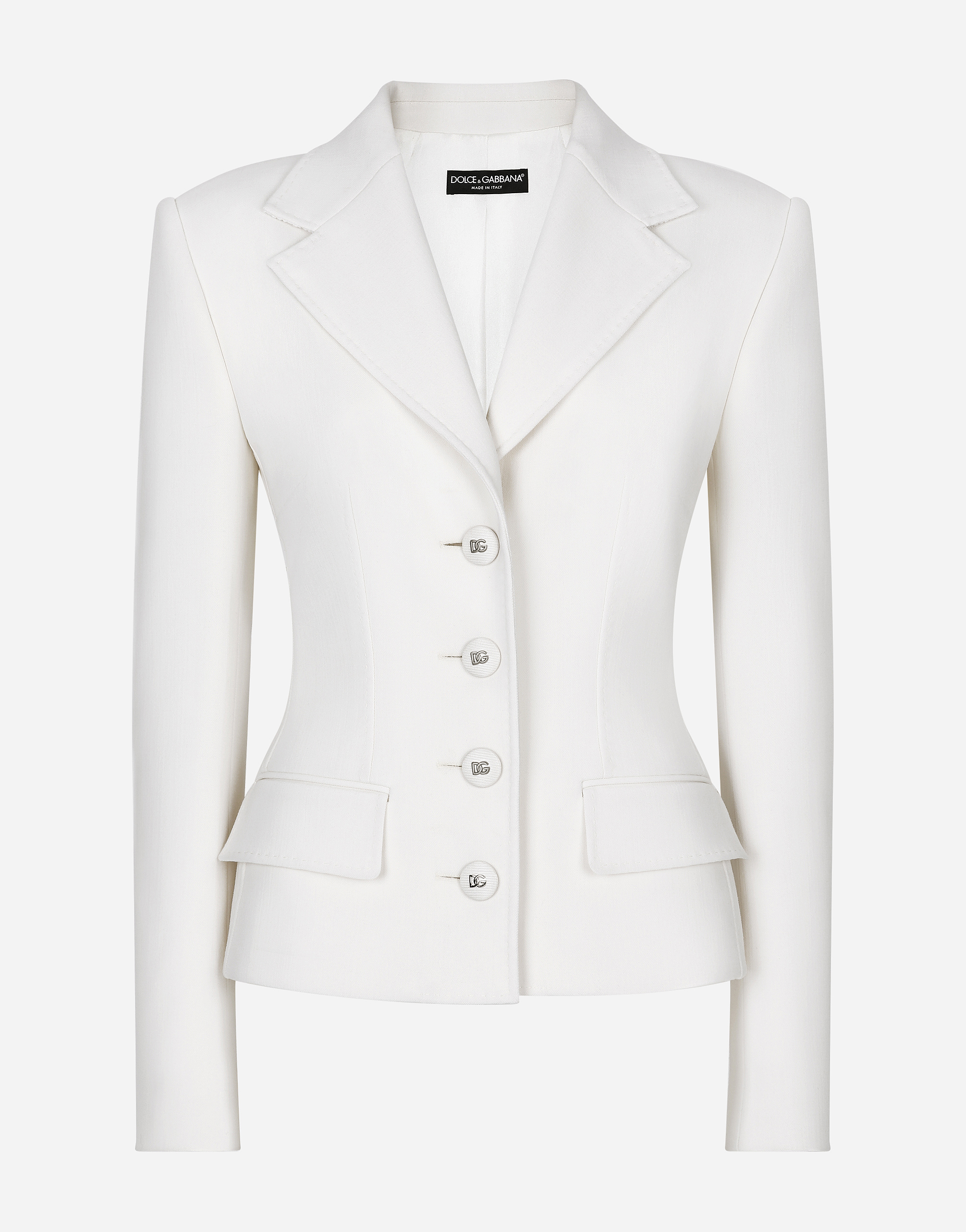 Shop Dolce & Gabbana Single-breasted Woolen Jacket In White