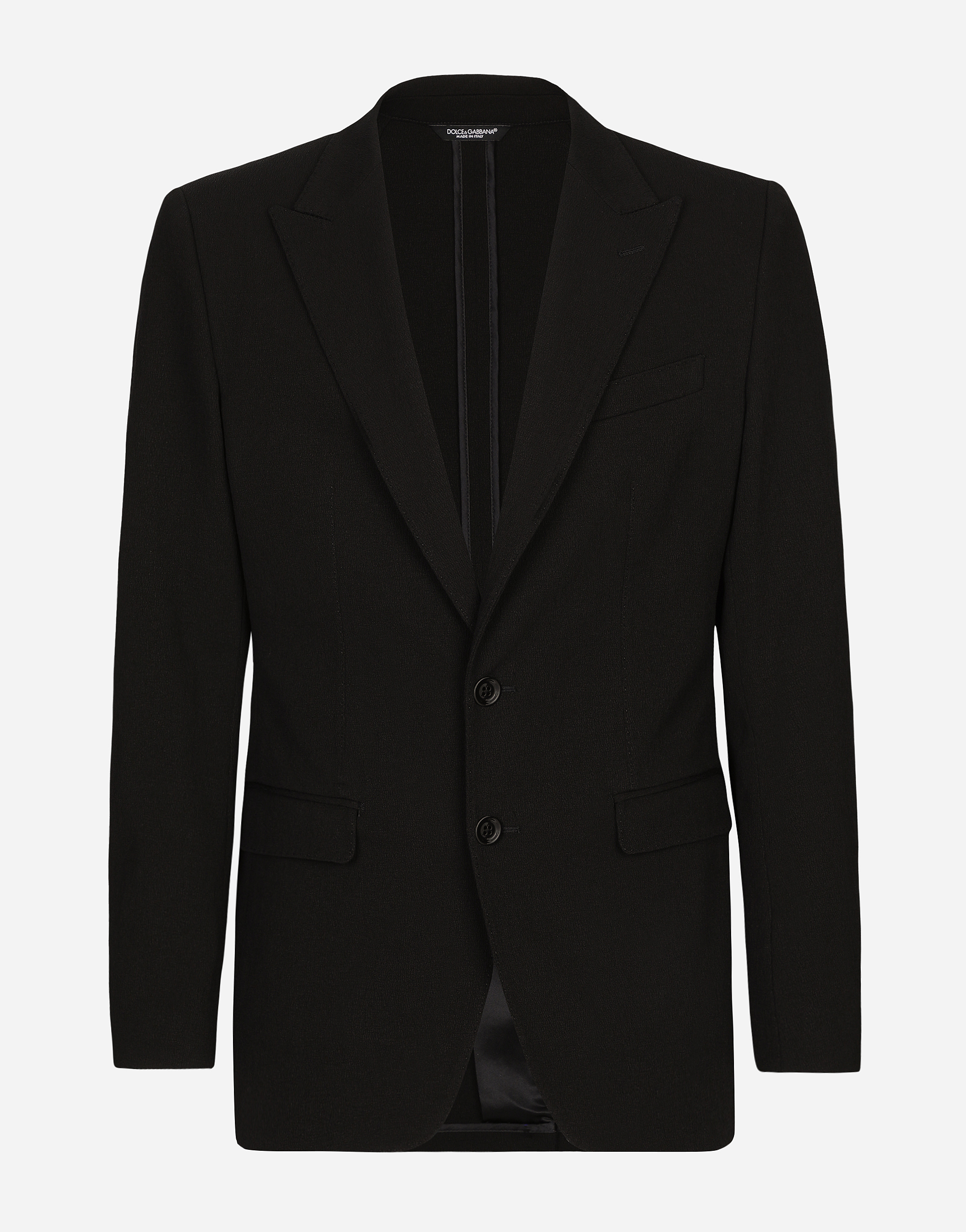 Shop Dolce & Gabbana Single-breasted Stretch Cotton Taormina-fit Jacket In Black