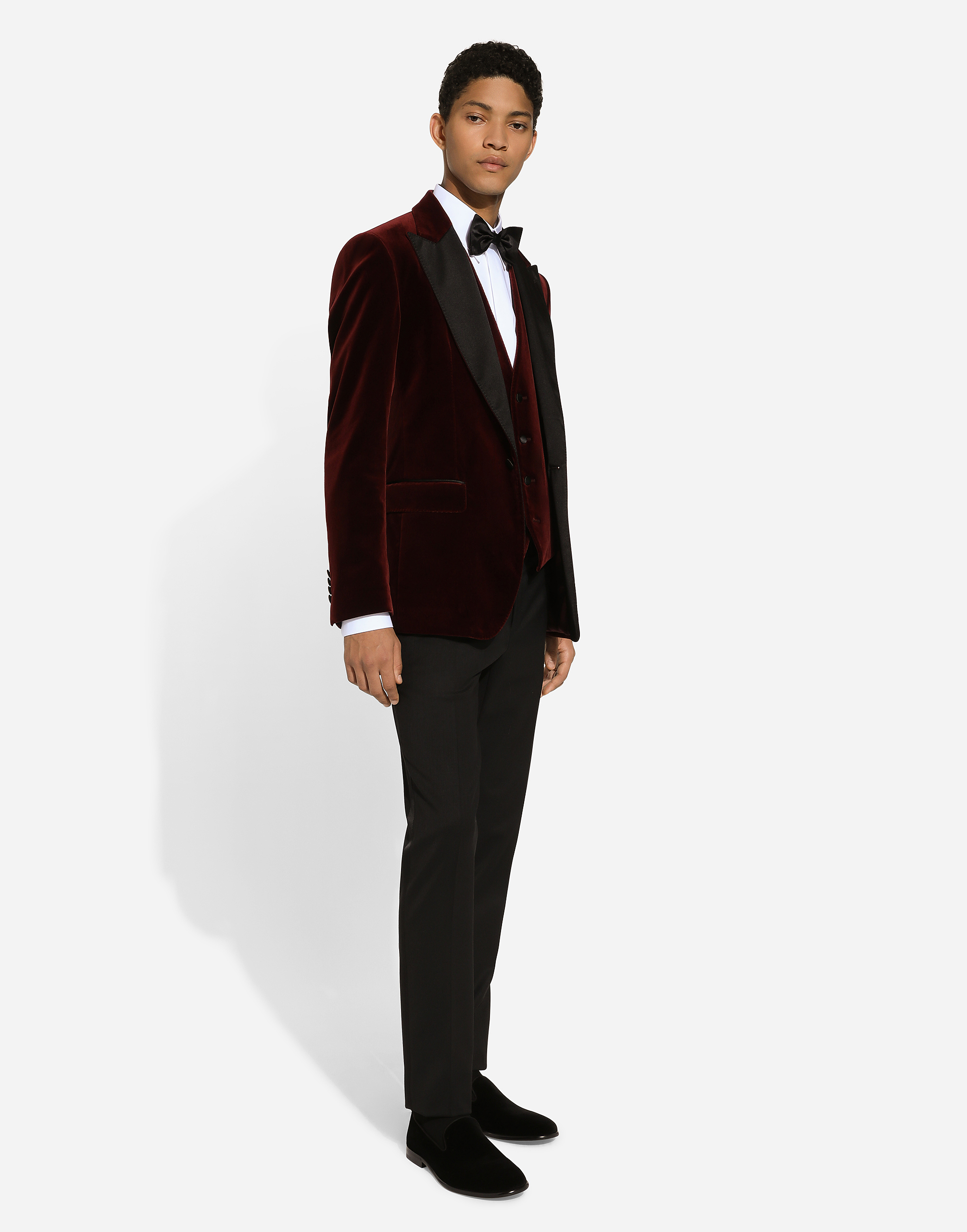 Shop Dolce & Gabbana Velvet Tuxedo Jacket In Purple