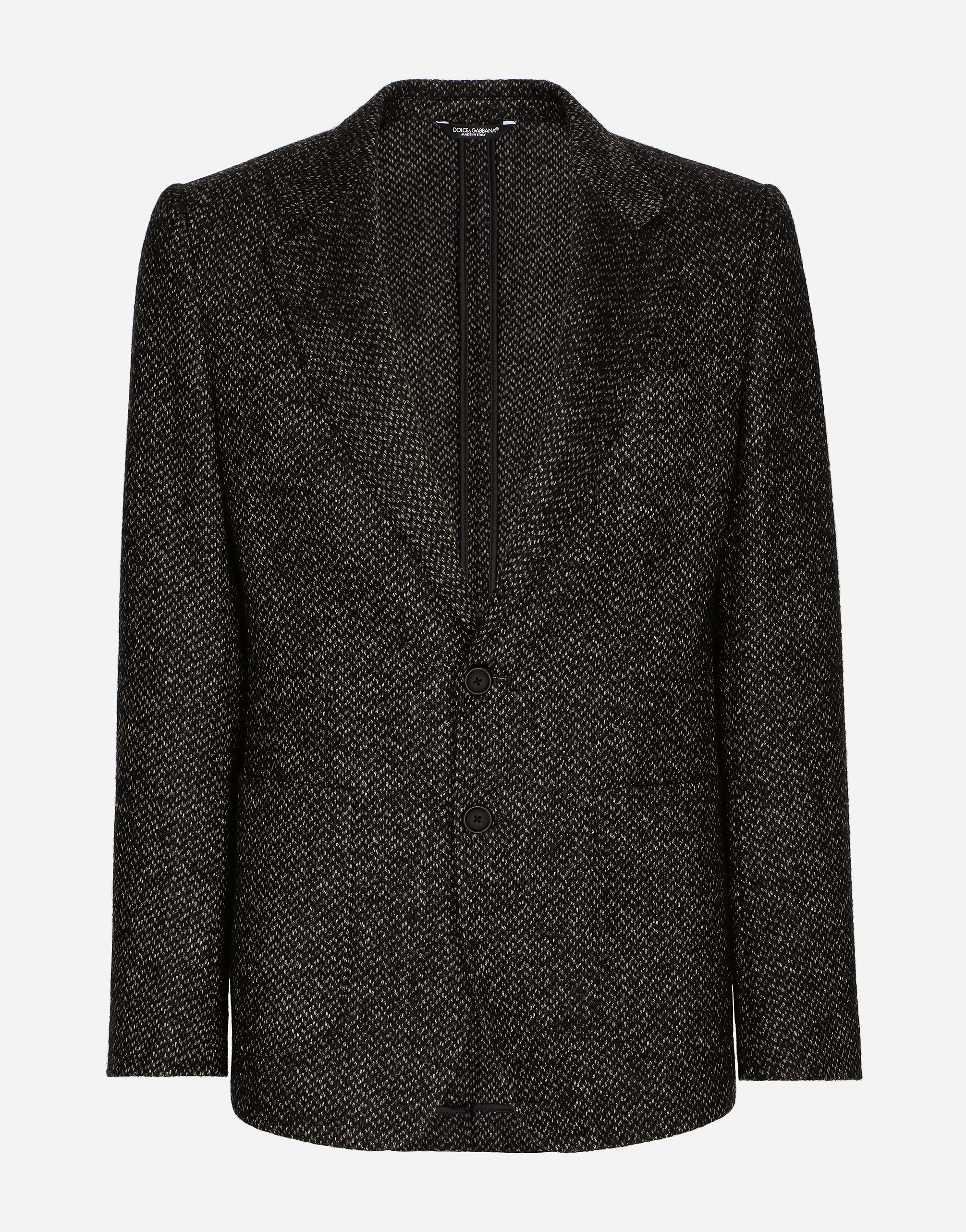 Shop Dolce & Gabbana Stretch Alpaca And Wool Tweed Single-breasted Jacket In Multicolor