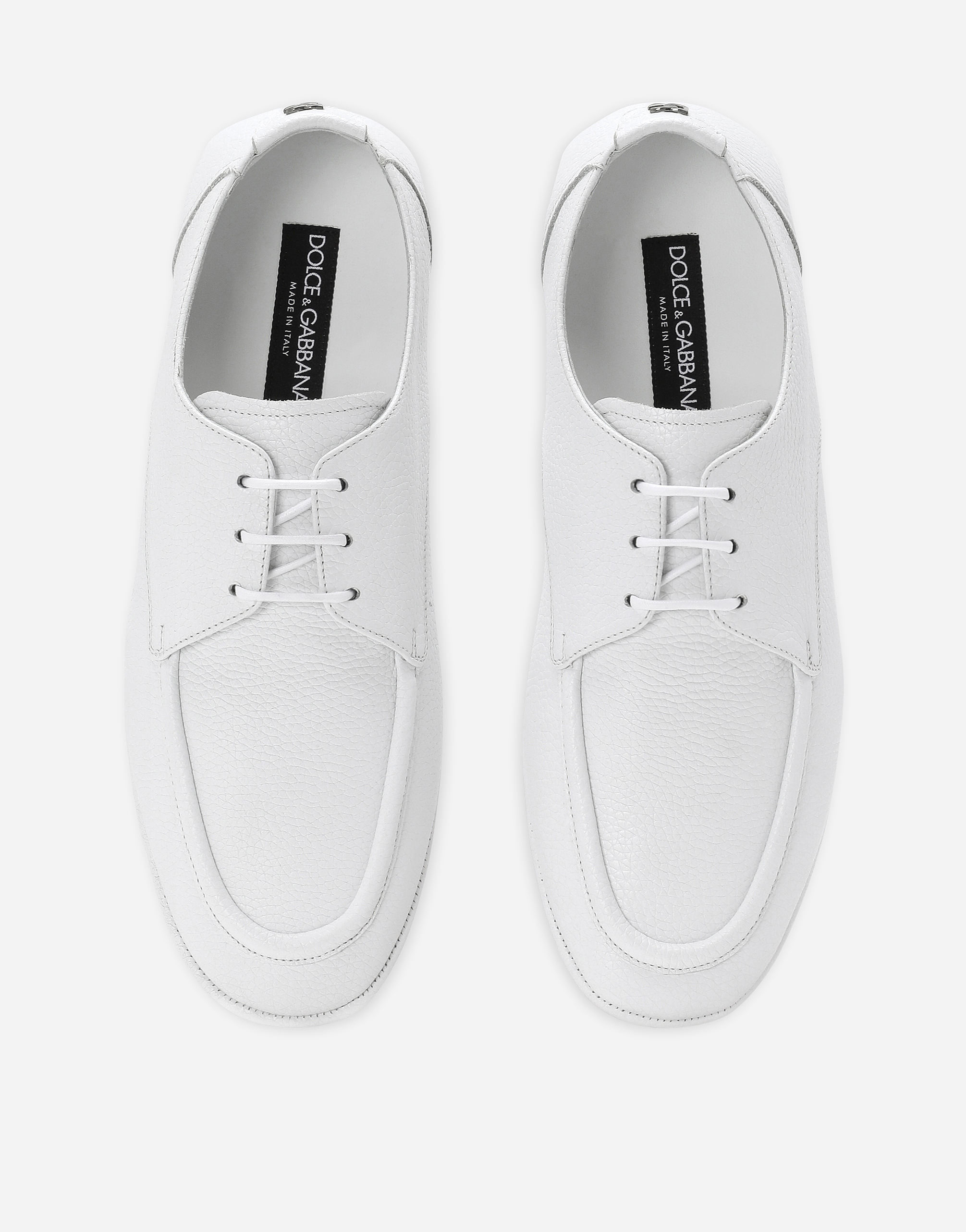 Shop Dolce & Gabbana Deerskin Derby Shoes In Bianco