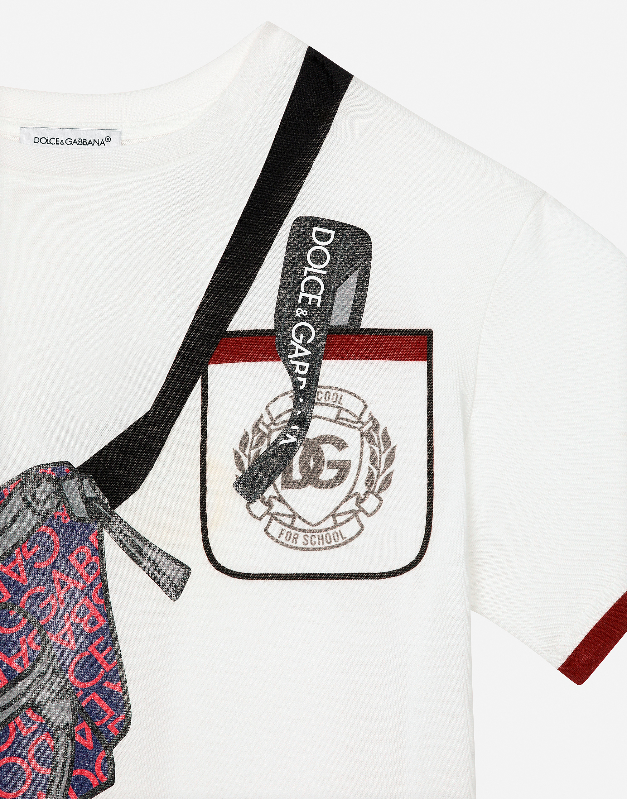 Shop Dolce & Gabbana Jersey T-shirt With Belt-bag Print In White