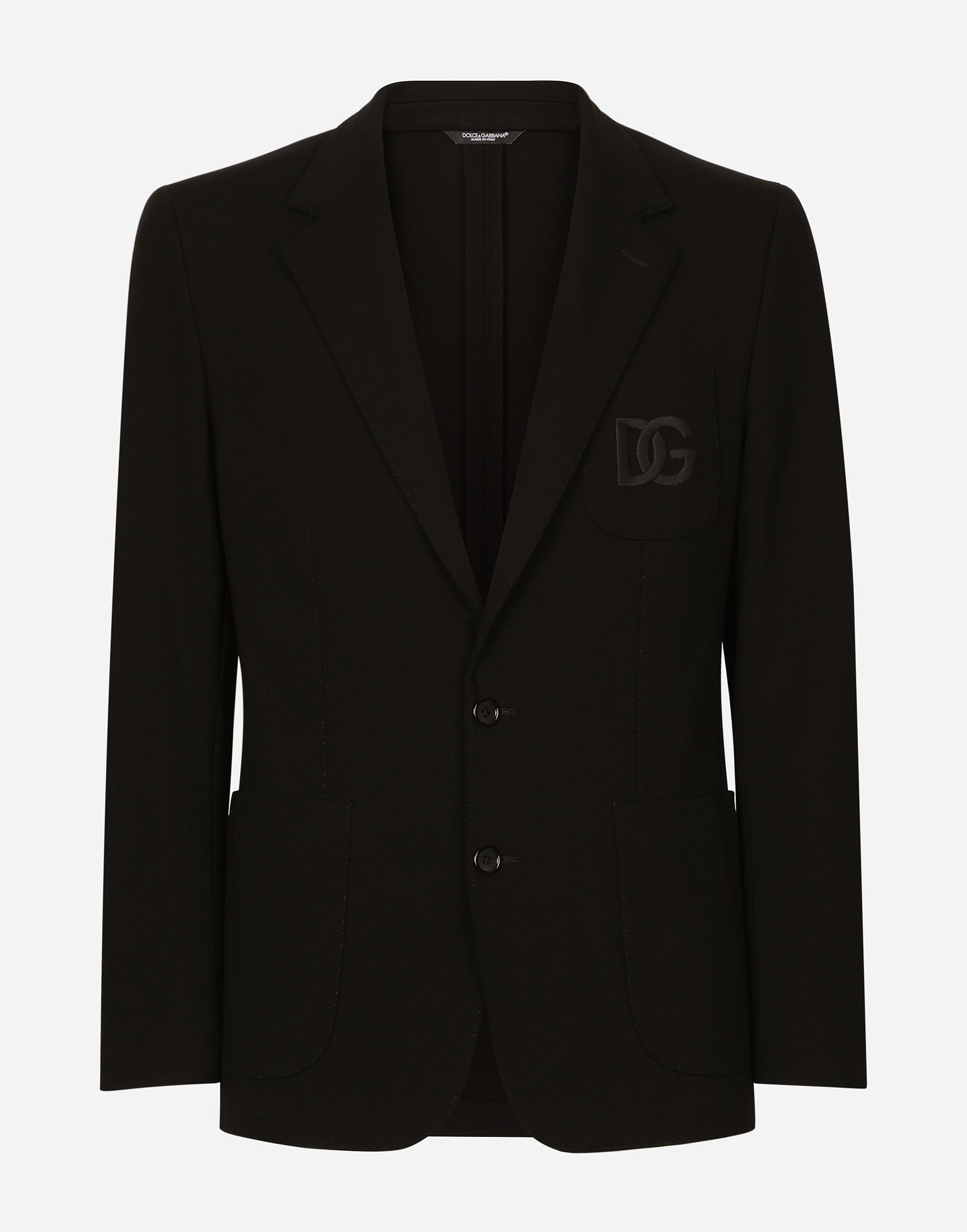 Stretch jersey Portofino jacket in Black for Men | Dolce&Gabbana®