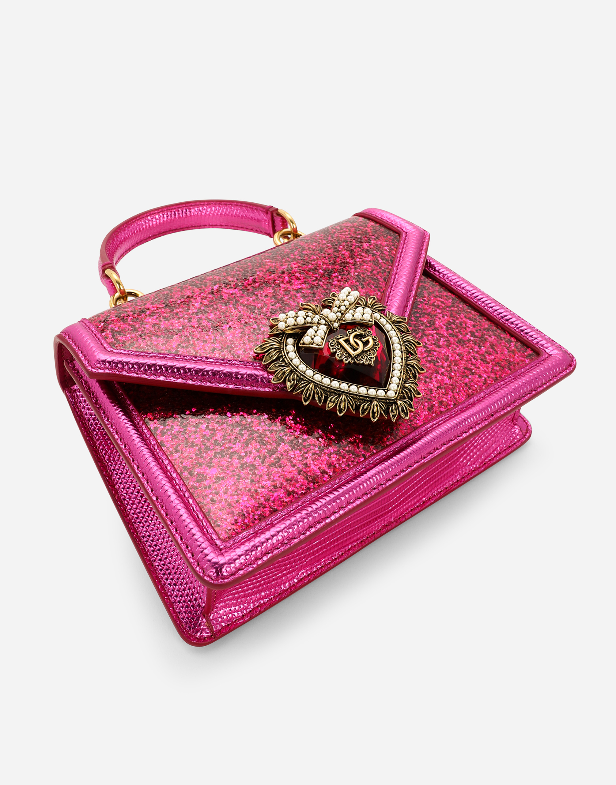 dolce & gabbana Devotion Mini Embellished Satin Tote - Pink