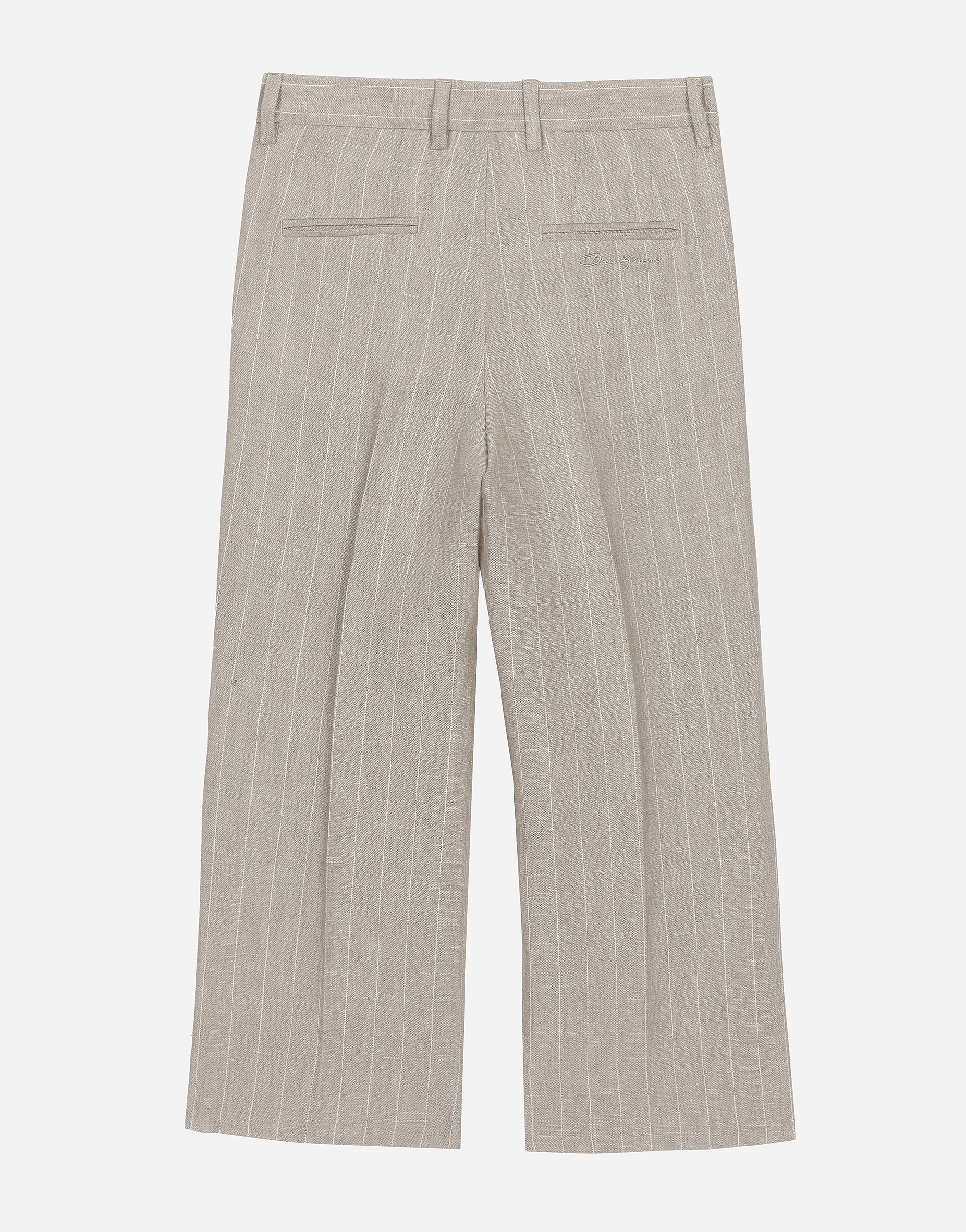 Shop Dolce & Gabbana Classic Pinstripe Linen Pants In Rigato