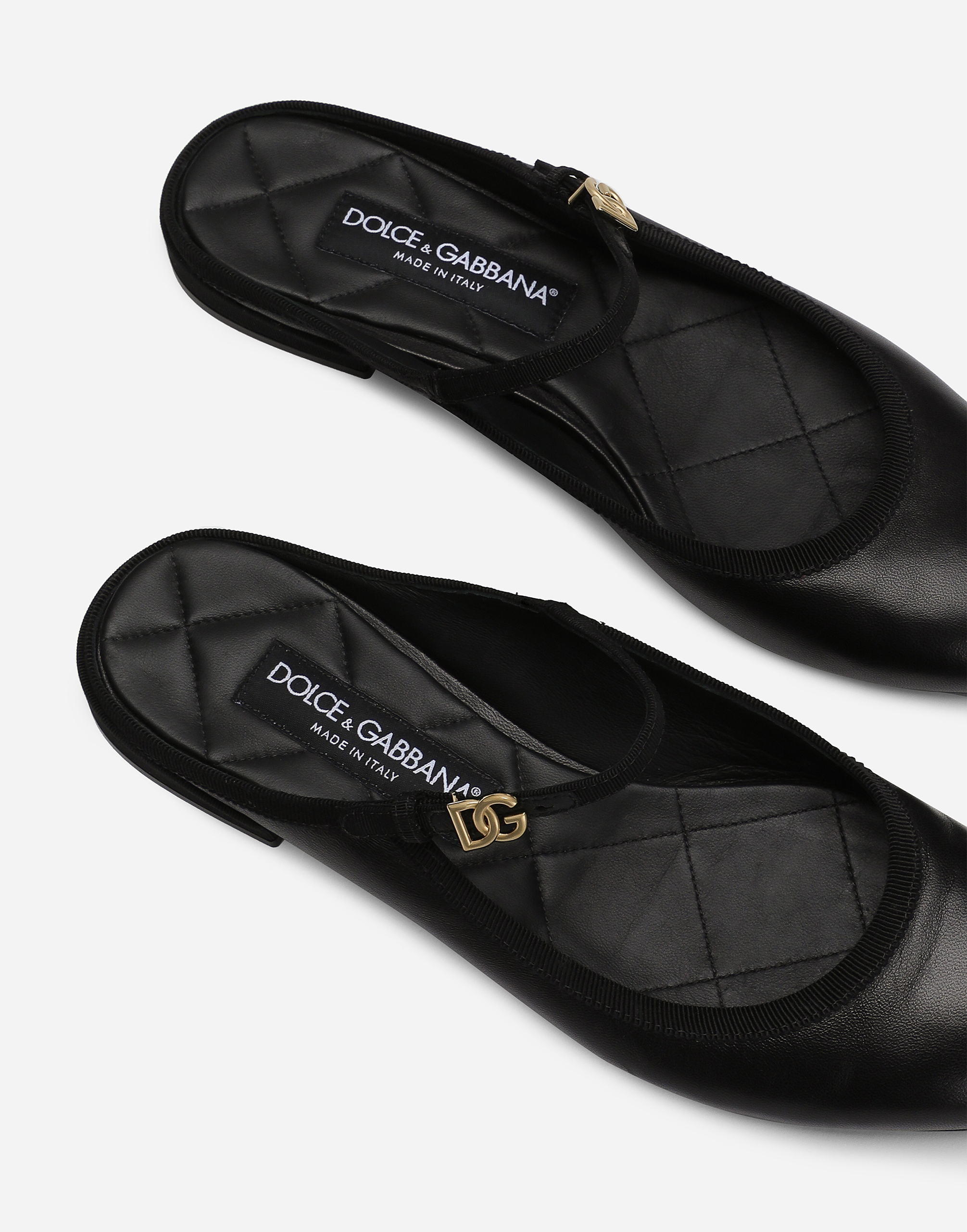 Shop Dolce & Gabbana Nappa Leather Mules In Black