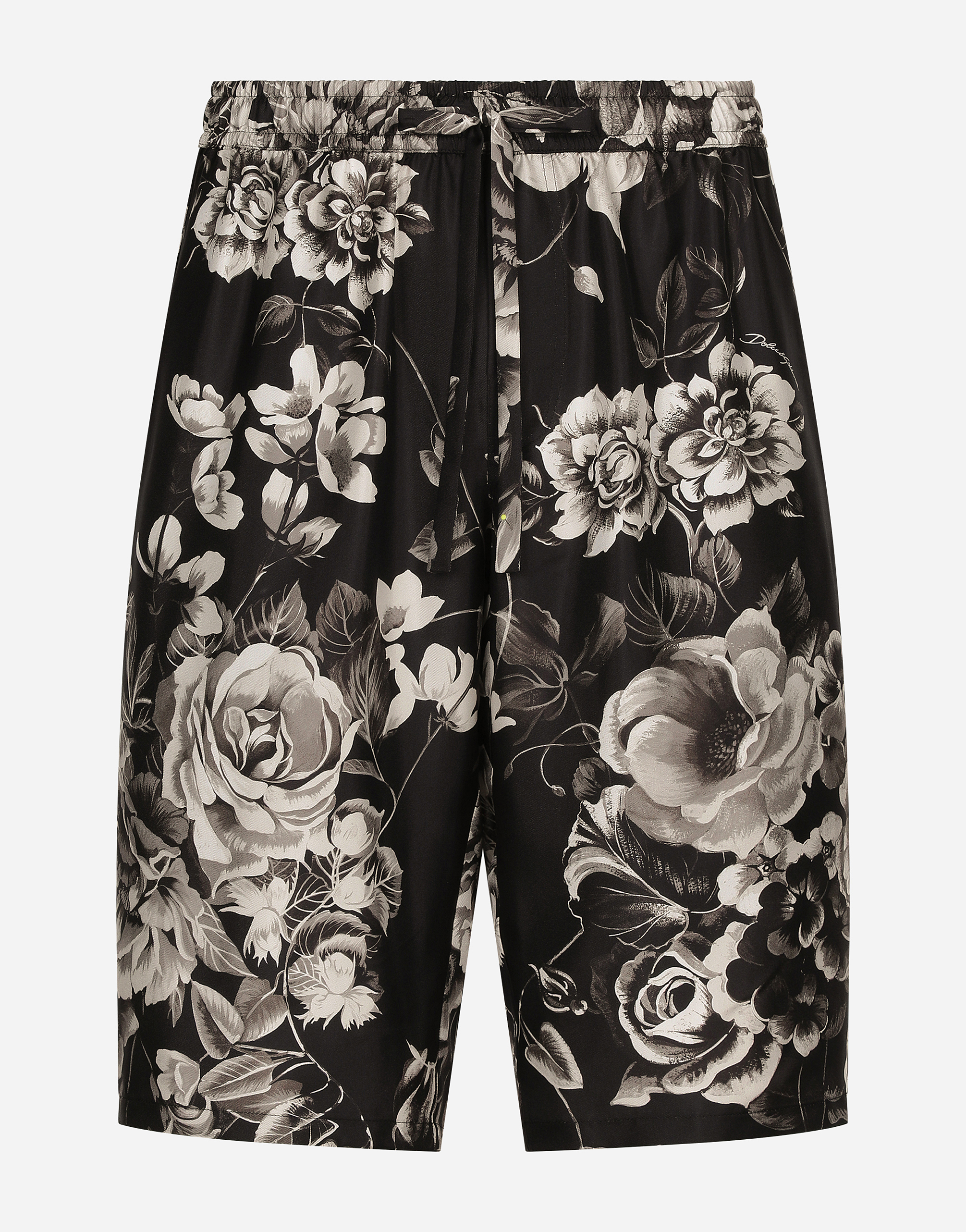 Shop Dolce & Gabbana Floral-print Silk Vanity Shorts