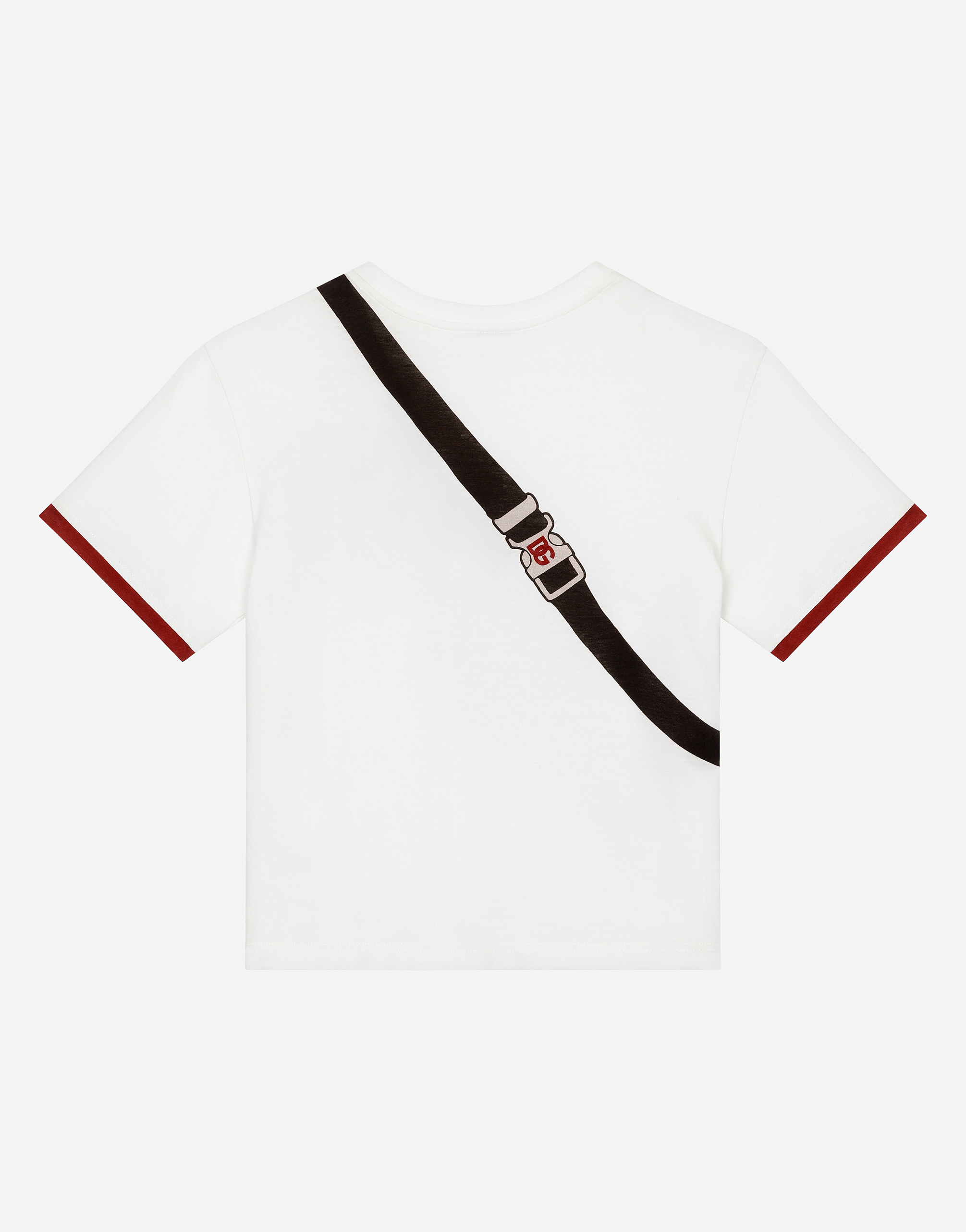 Shop Dolce & Gabbana Jersey T-shirt With Belt-bag Print In White