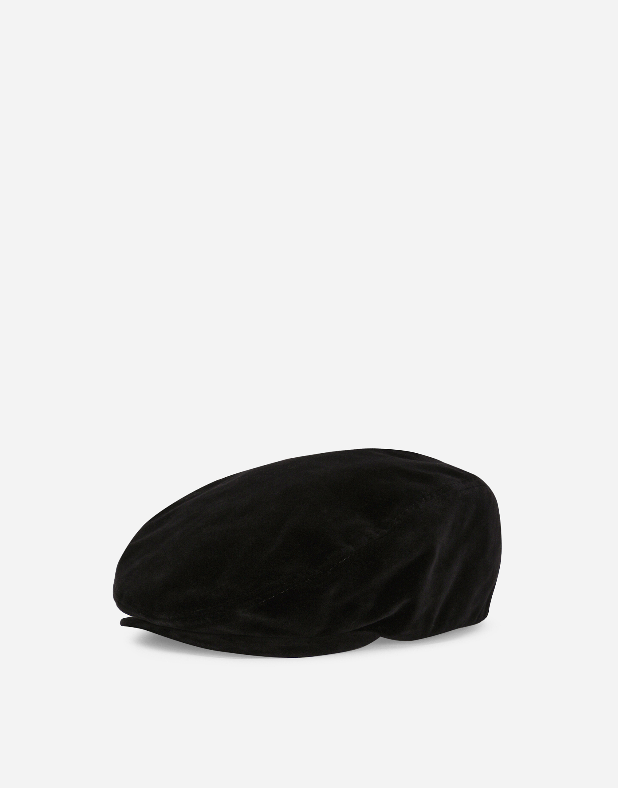 Shop Dolce & Gabbana Velvet Flat Cap In Black