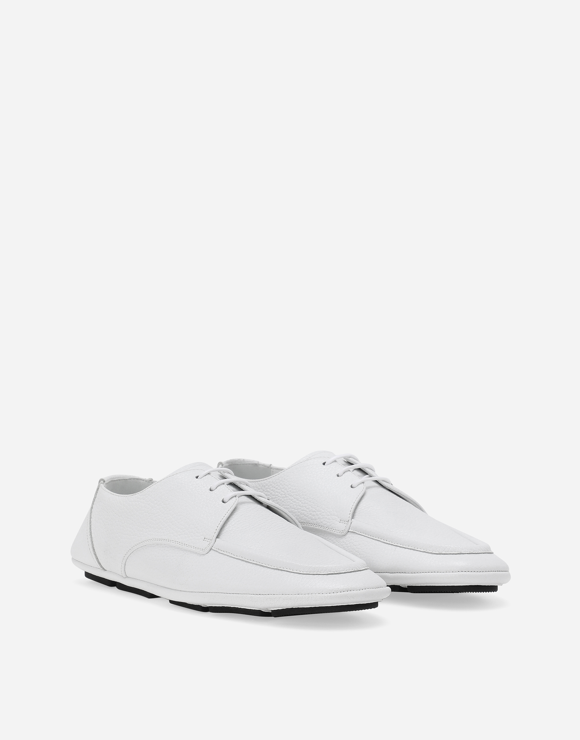 Shop Dolce & Gabbana Deerskin Derby Shoes In Bianco