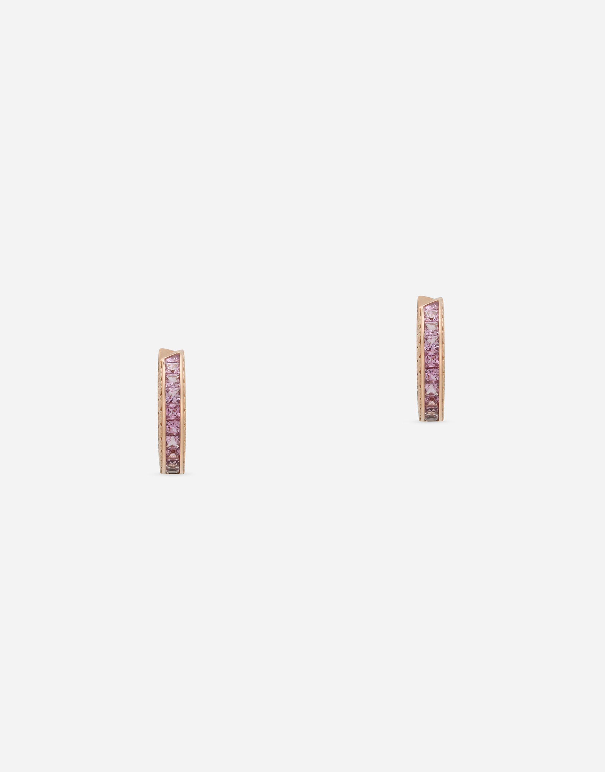 Shop Dolce & Gabbana Anna Earrings In Red Gold 18kt With Pink Sapphires