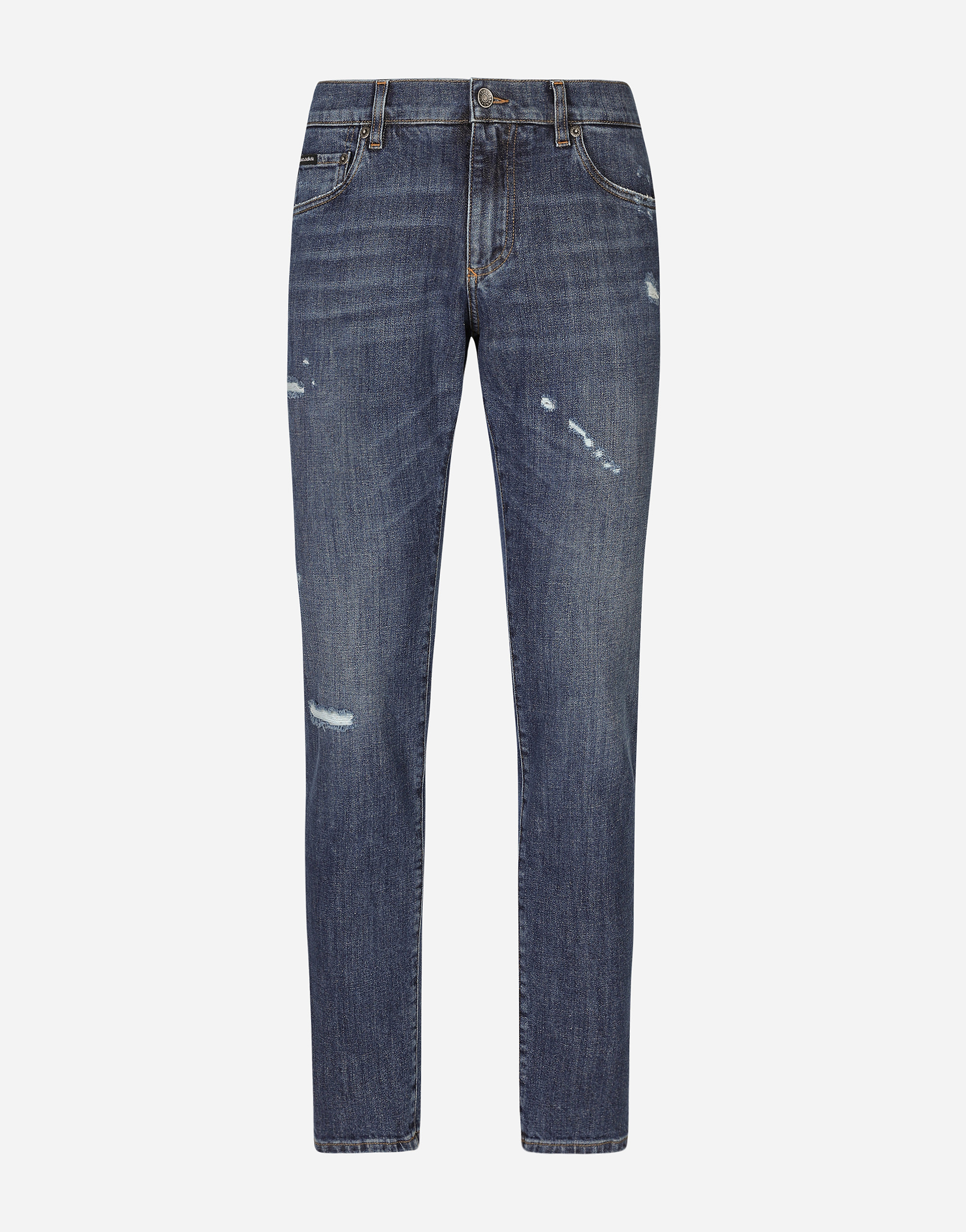 Slim-fit stretch blue denim jeans