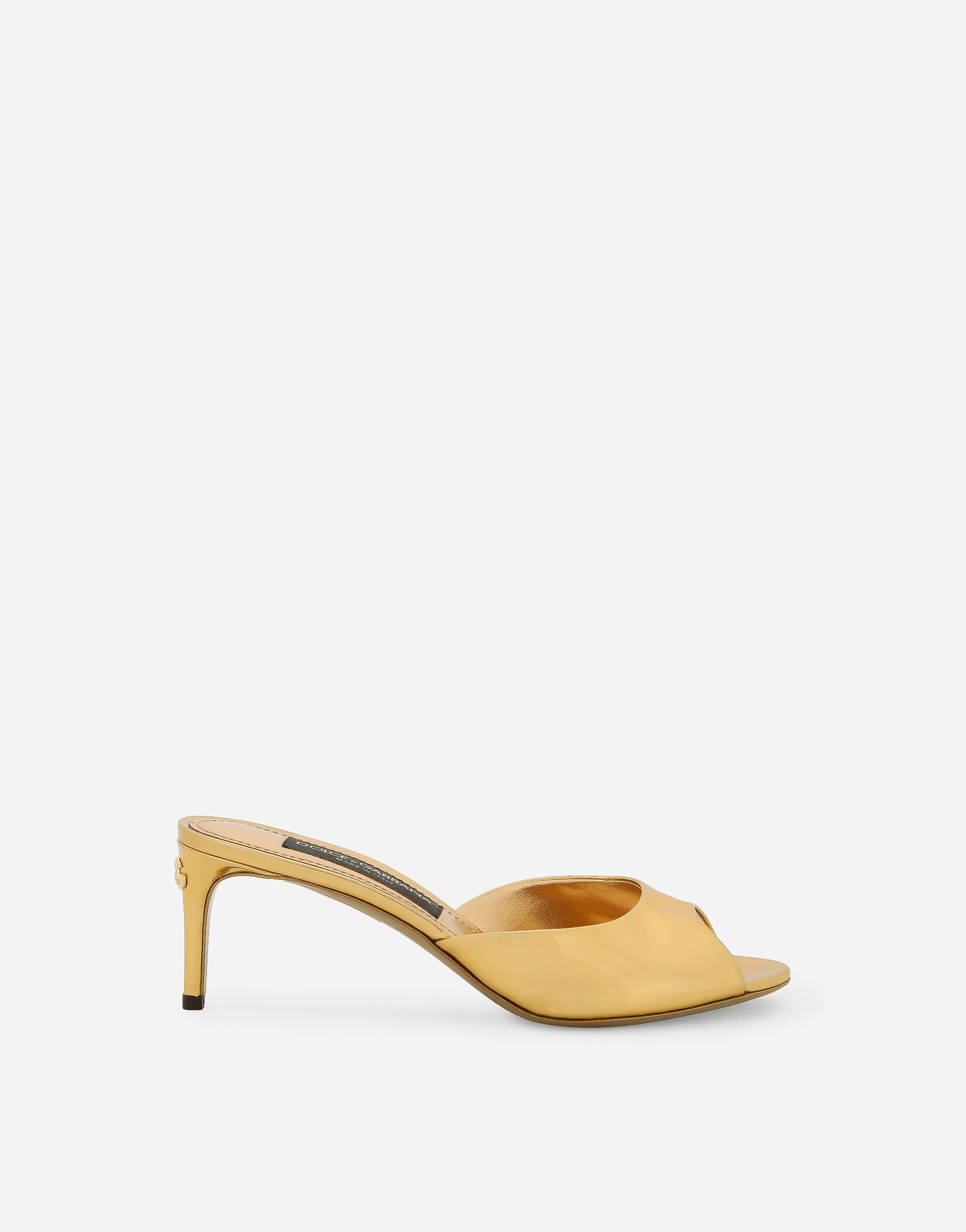 Calfskin mules in Gold for Women | Dolceu0026Gabbana®