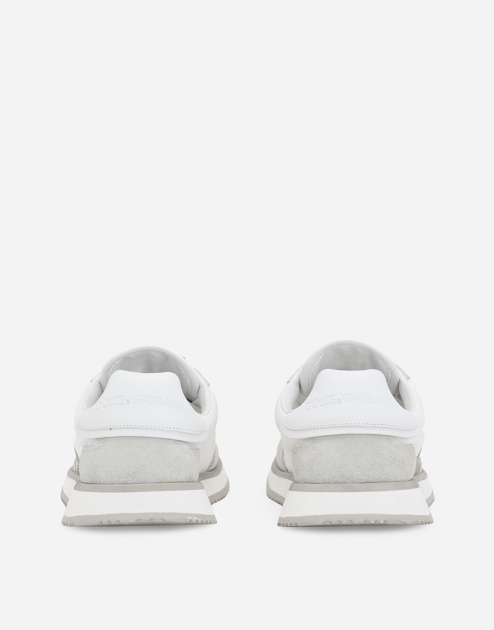 Shop Dolce & Gabbana Mixed-material Dg Cushion Sneakers In Bianco