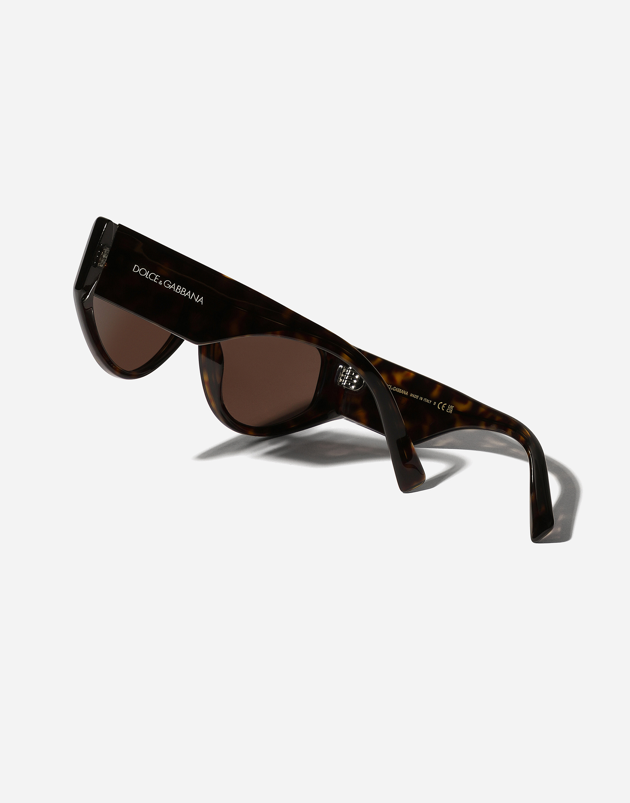 Shop Dolce & Gabbana Dg Sharped  Sunglasses In Brown