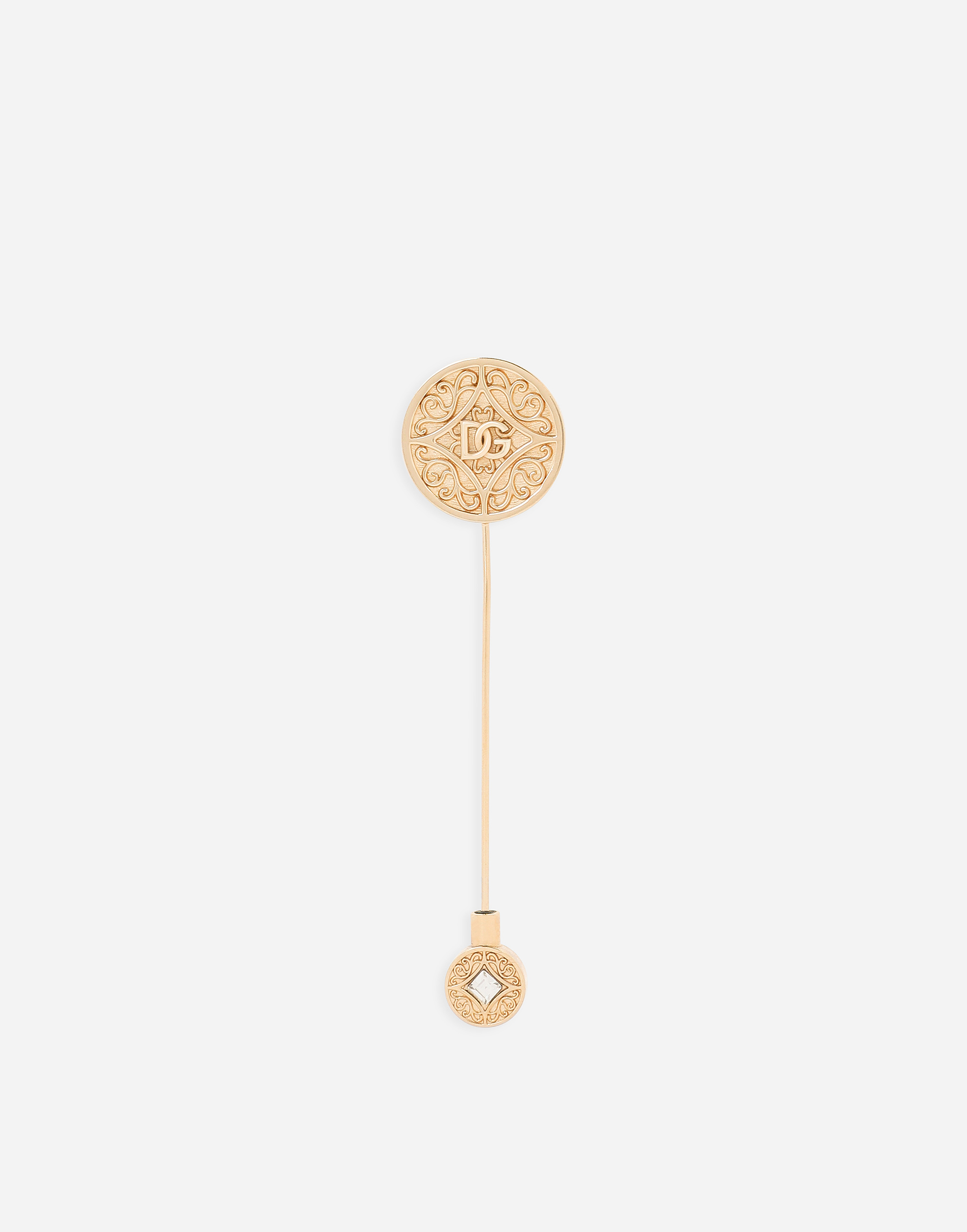 Shop Dolce & Gabbana Dg Logo Lapel Pin In ゴールド