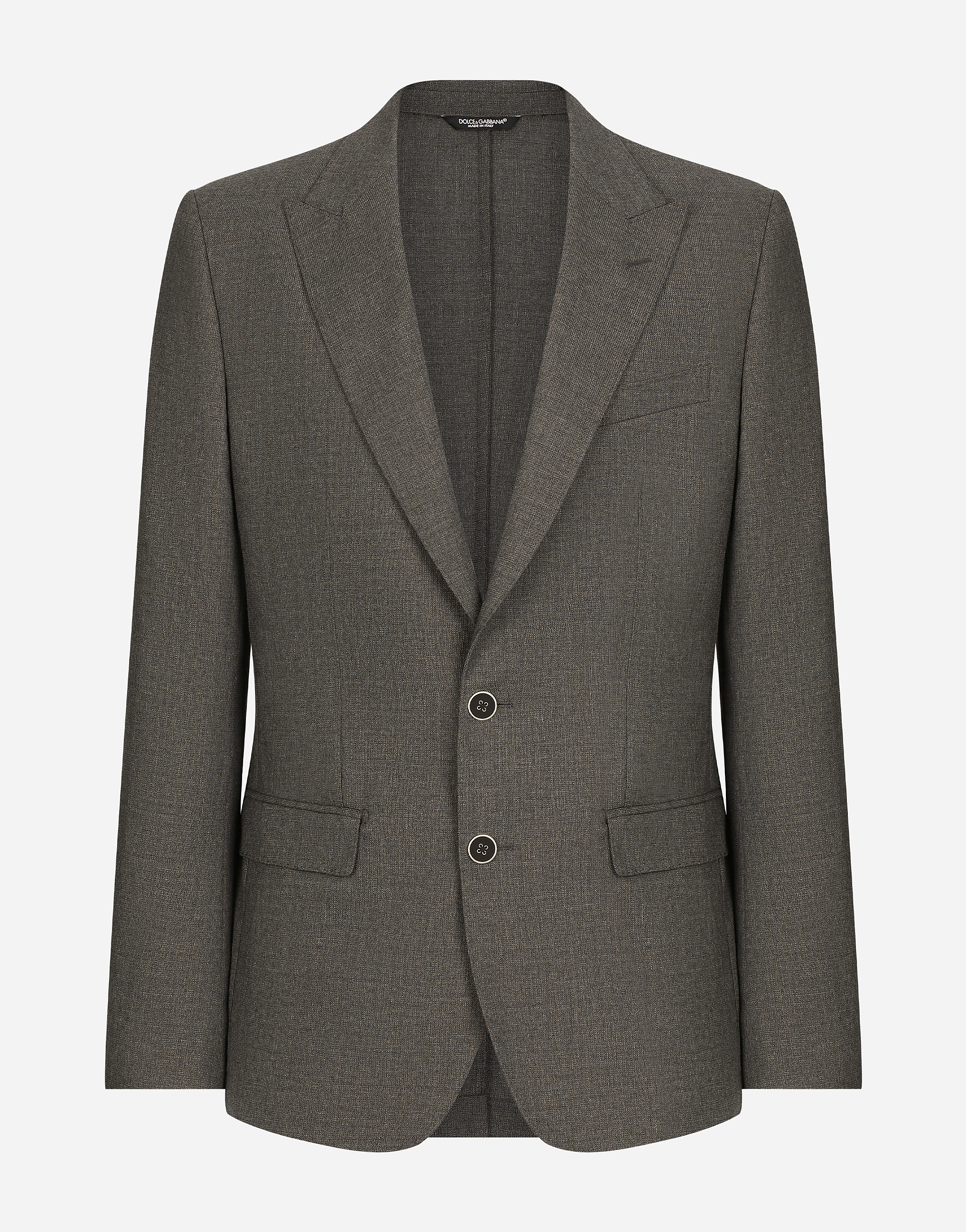 Shop Dolce & Gabbana Single-breasted Wool Taormina-fit Jacket In Grey