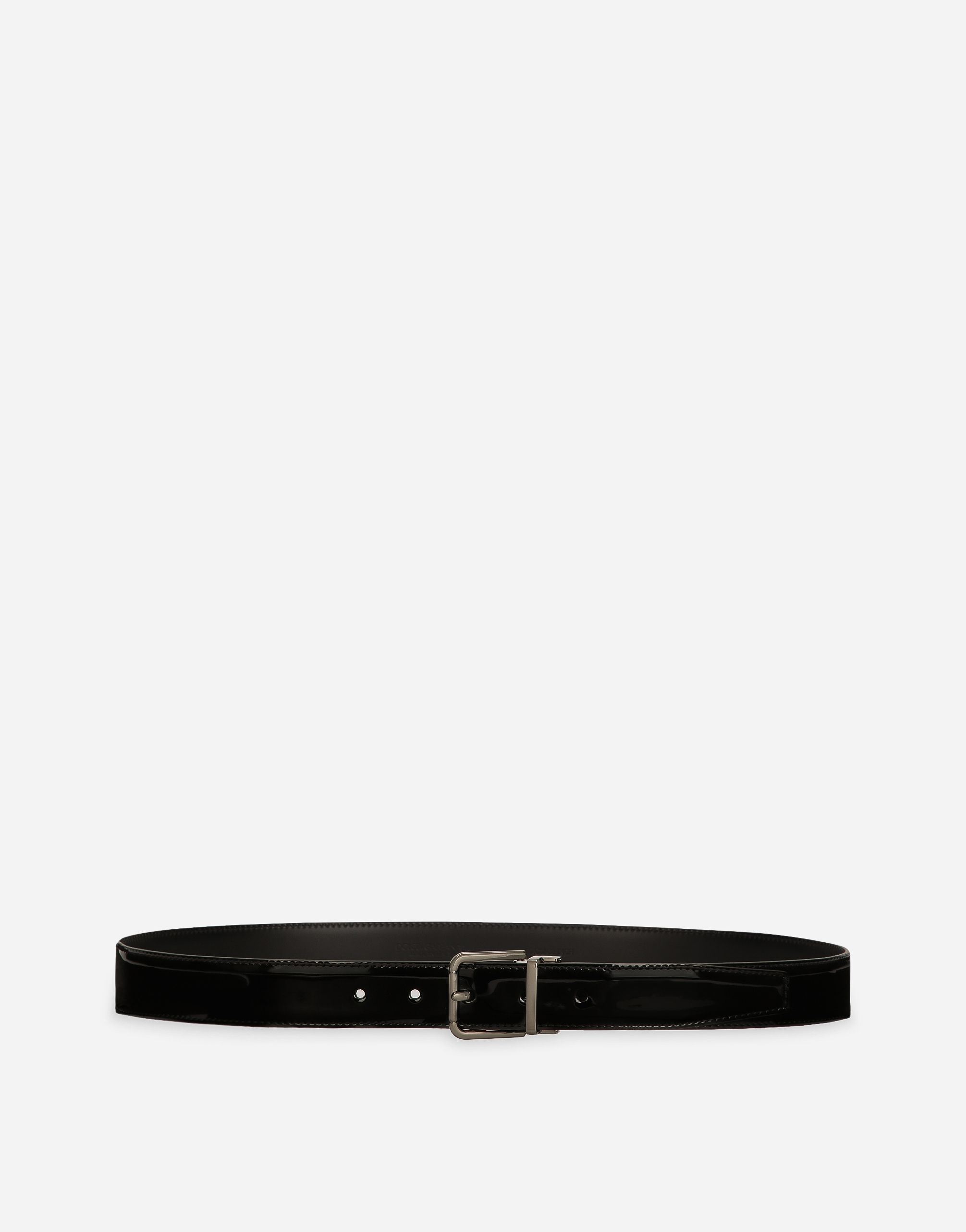 Patent calfskin belt in Black for Men | Dolce&Gabbana®