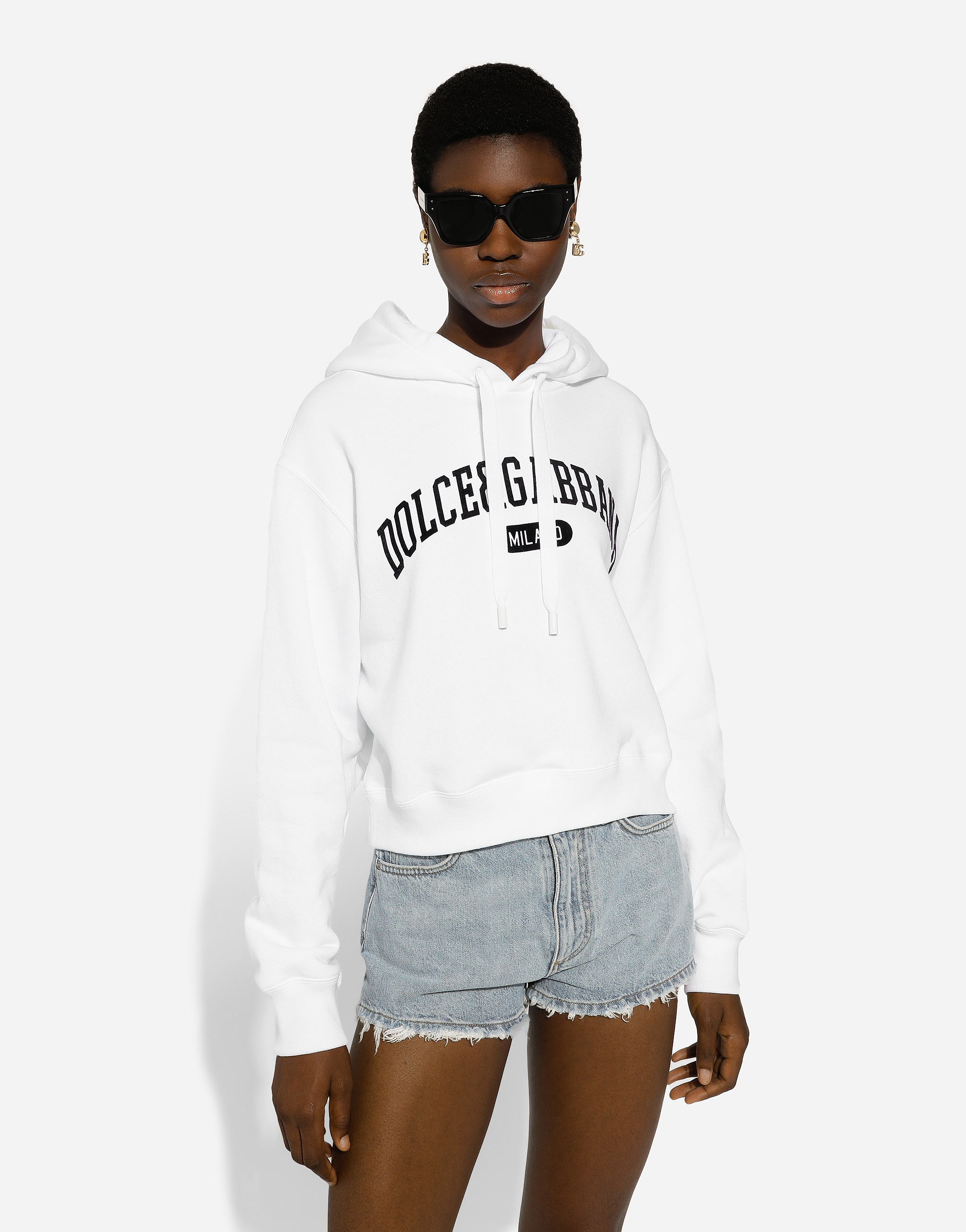 Shop Dolce & Gabbana Cotton Jersey Hoodie In ホワイト