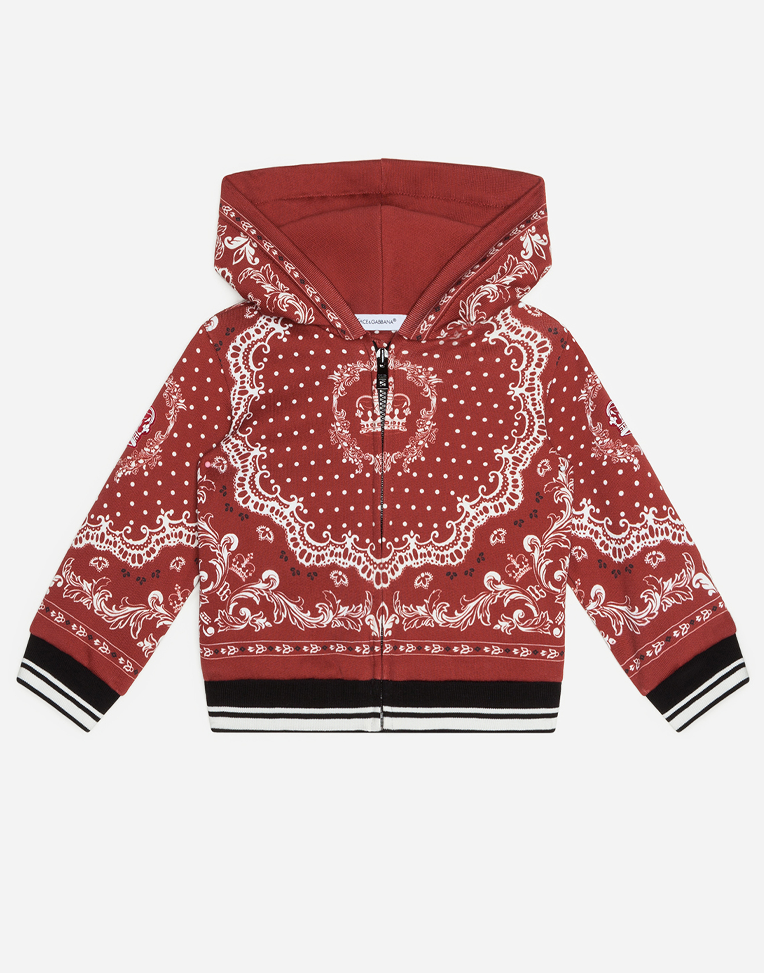 JERSEY HOODIE WITH BANDANA PRINT