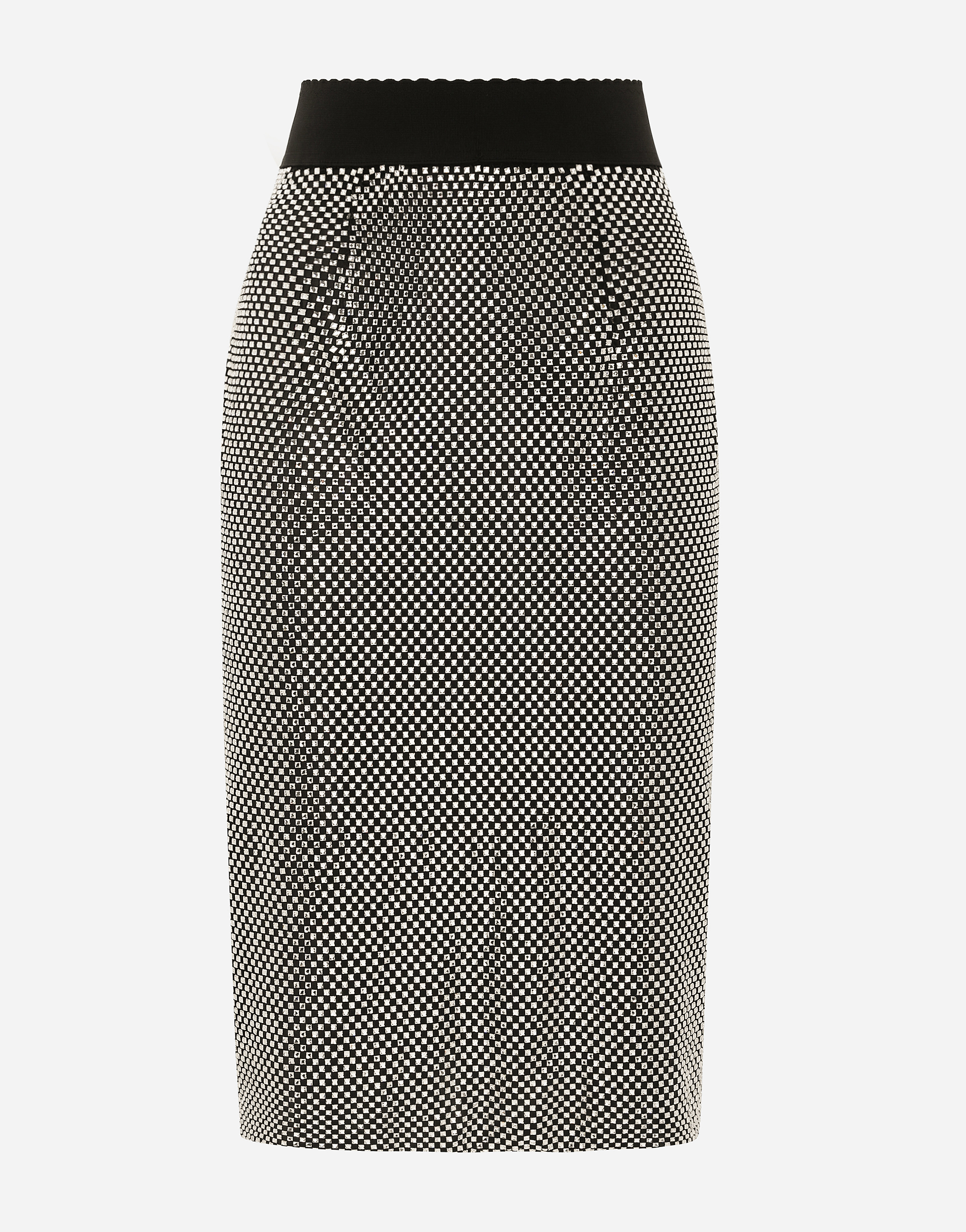 Shop Dolce & Gabbana Calf-length Crystal Mesh Skirt In Silver