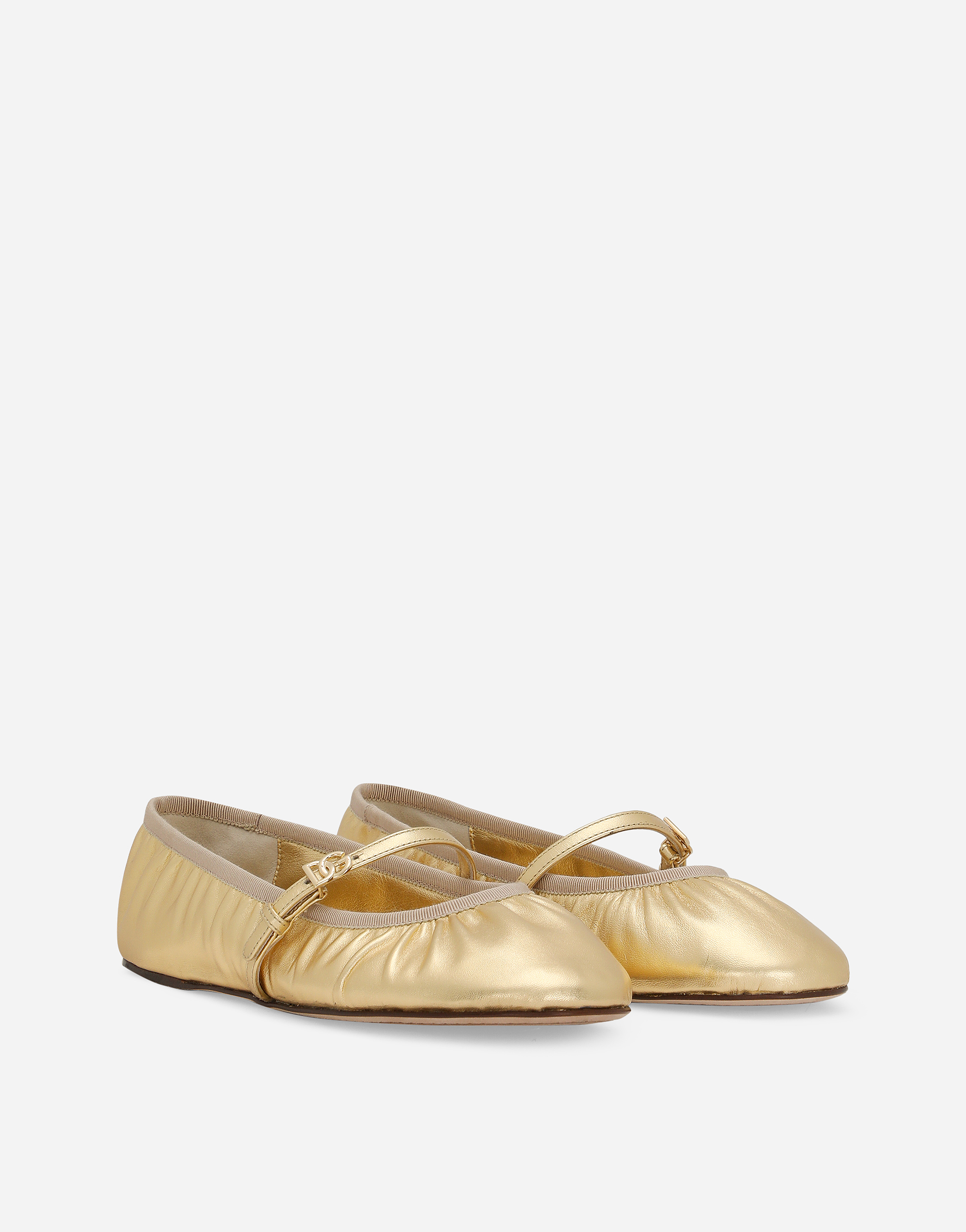 Shop Dolce & Gabbana Ballerina In Gold