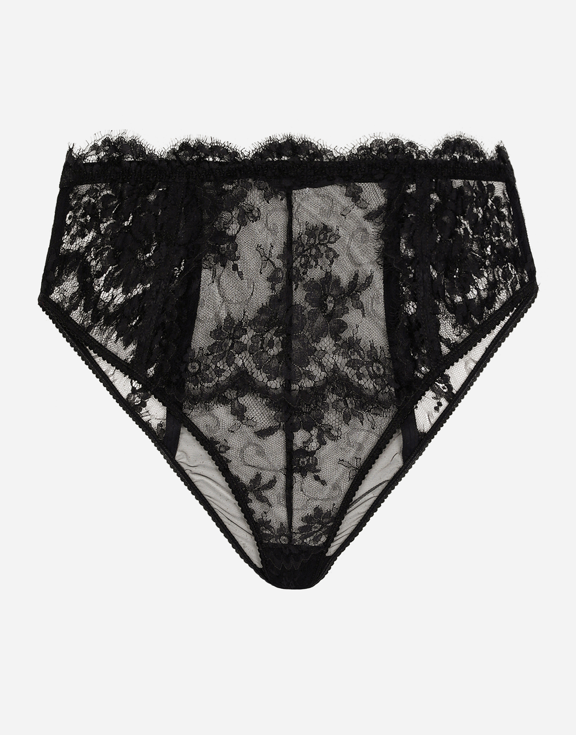 ブラックのウィメンズ High-waisted lace briefs | Dolce&Gabbana®