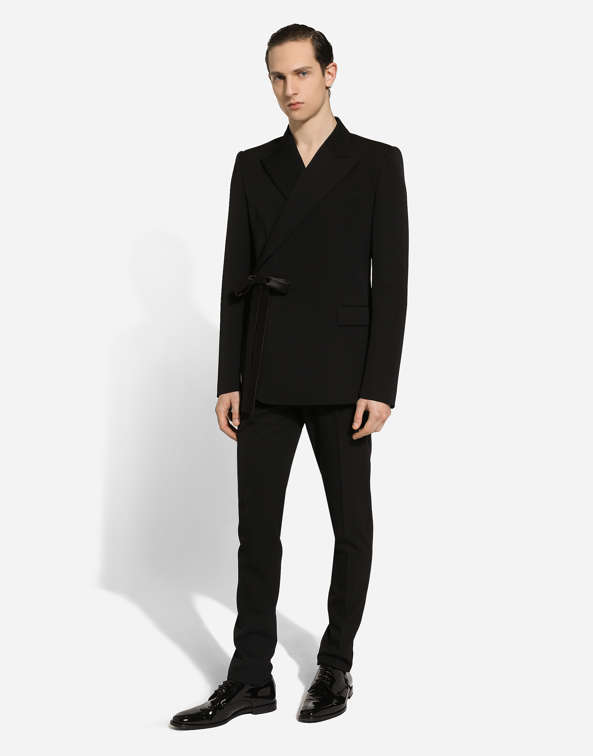 Shop Dolce & Gabbana Double-breasted Wool Jacket In Black