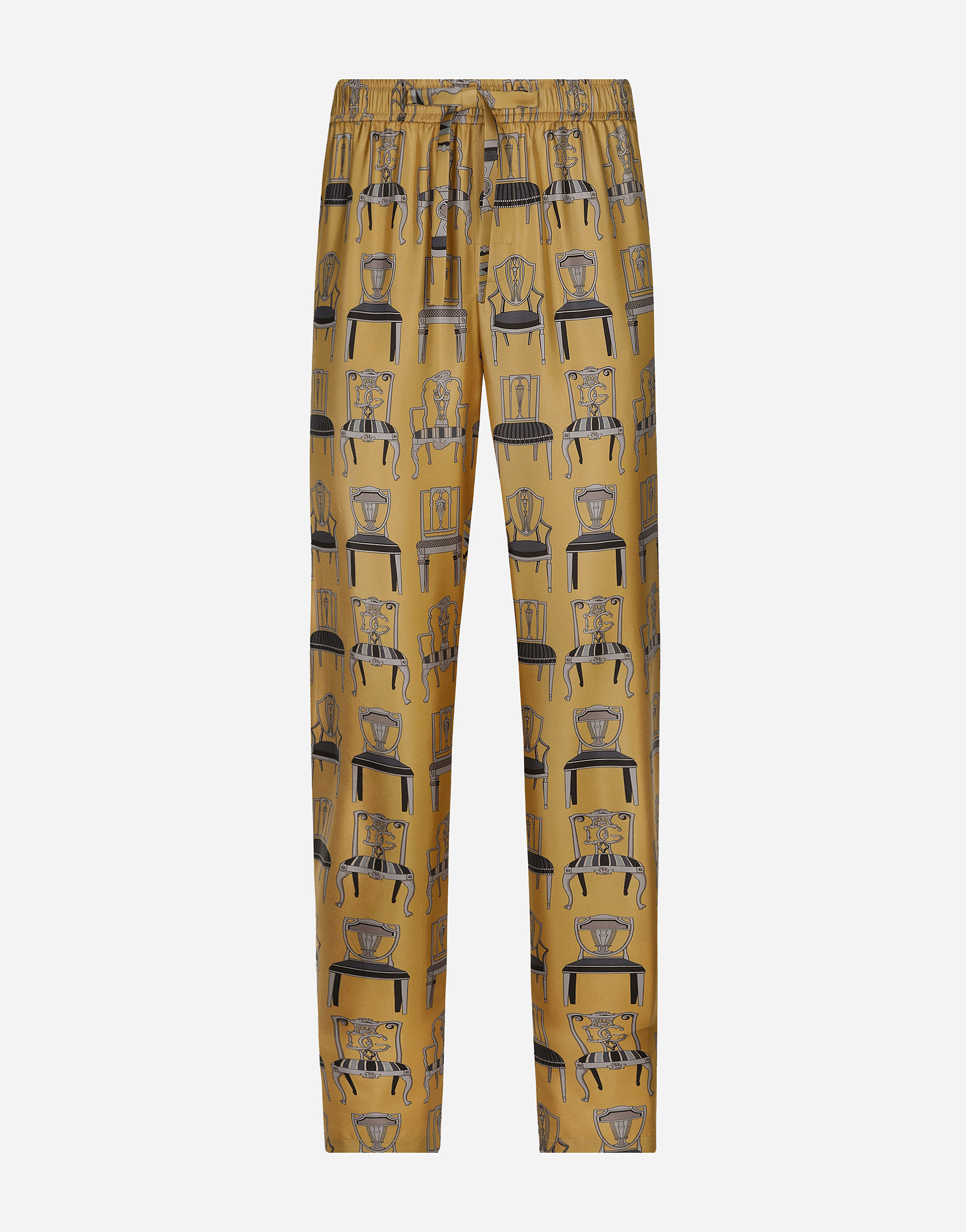 Shop Dolce & Gabbana Printed Silk Twill Jogging Pants