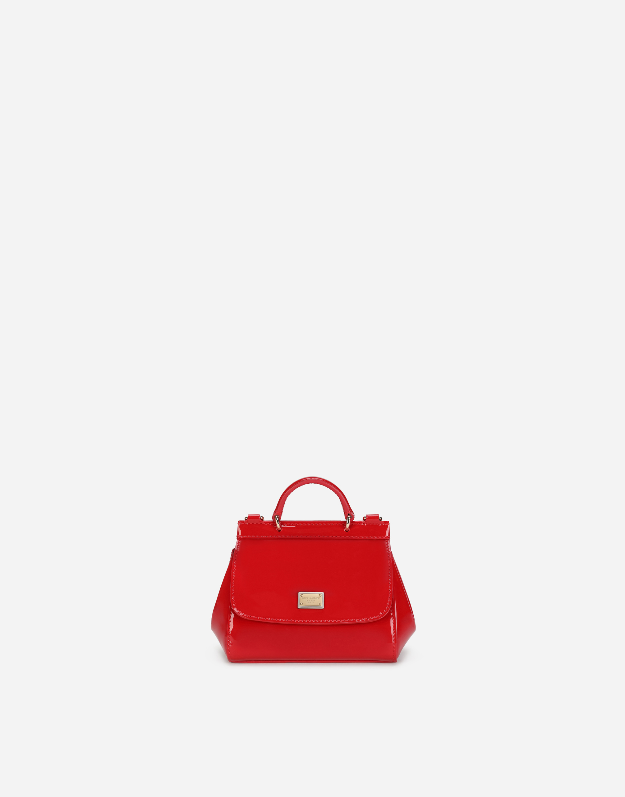 Patent leather mini Sicily bag in Red for Girls Dolce Gabbana