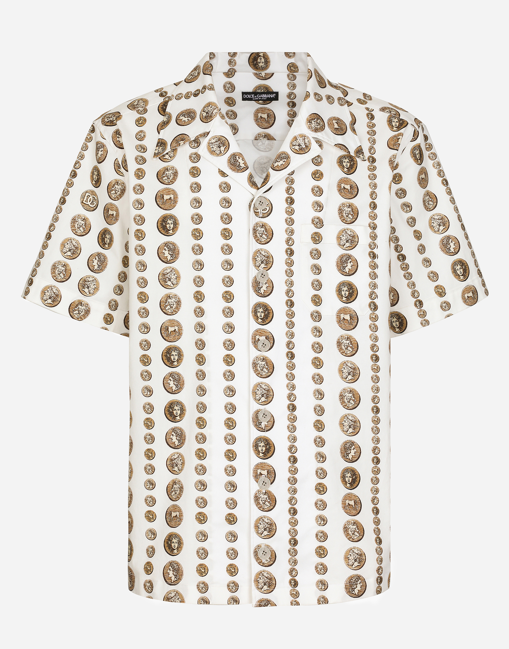 Dolce & Gabbana Silk Hawaiian Shirt with DG Monogram Print