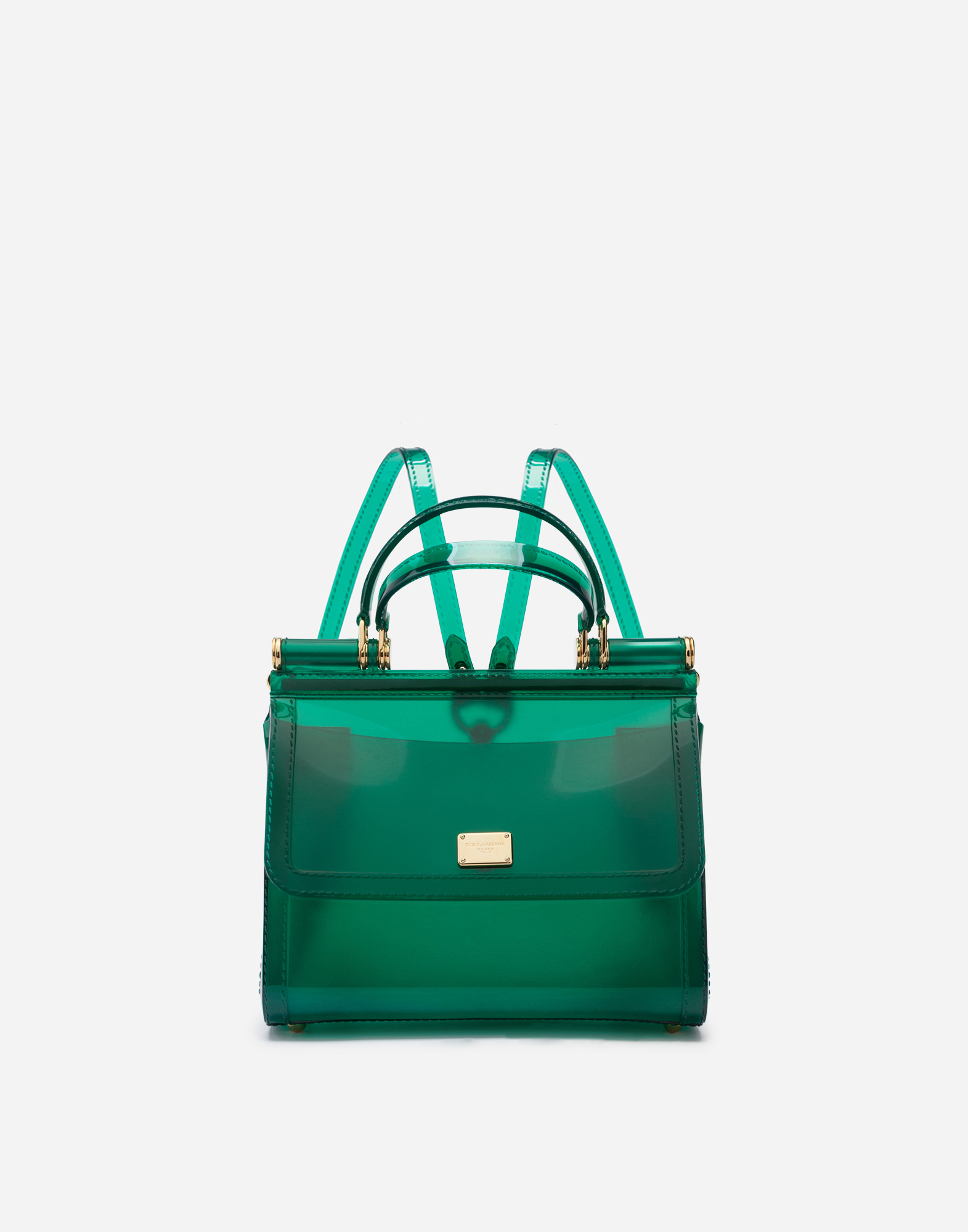 Dolce & Gabbana Sicily Translucent Top Handle Bag in Green