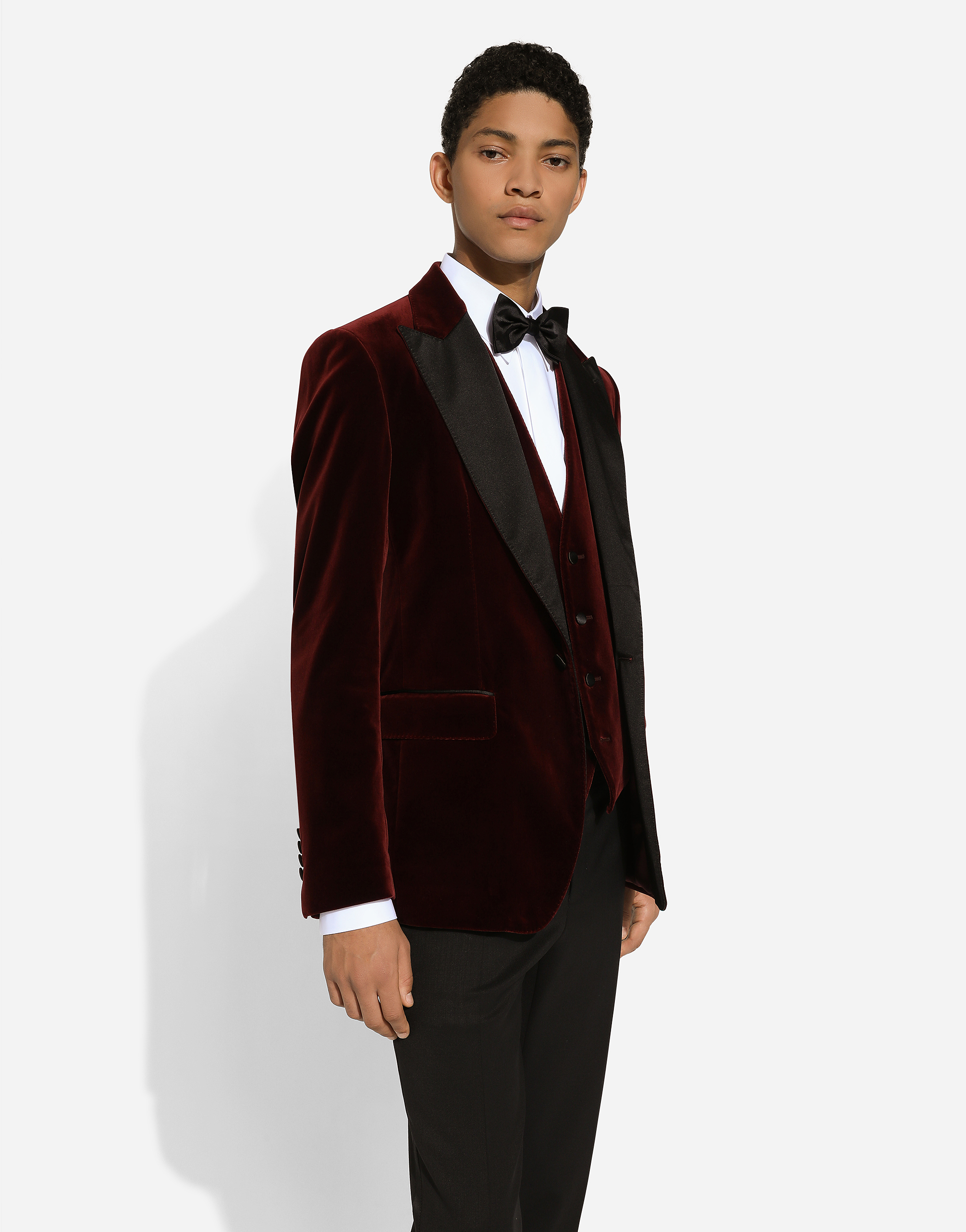 Shop Dolce & Gabbana Velvet Tuxedo Jacket In Purple