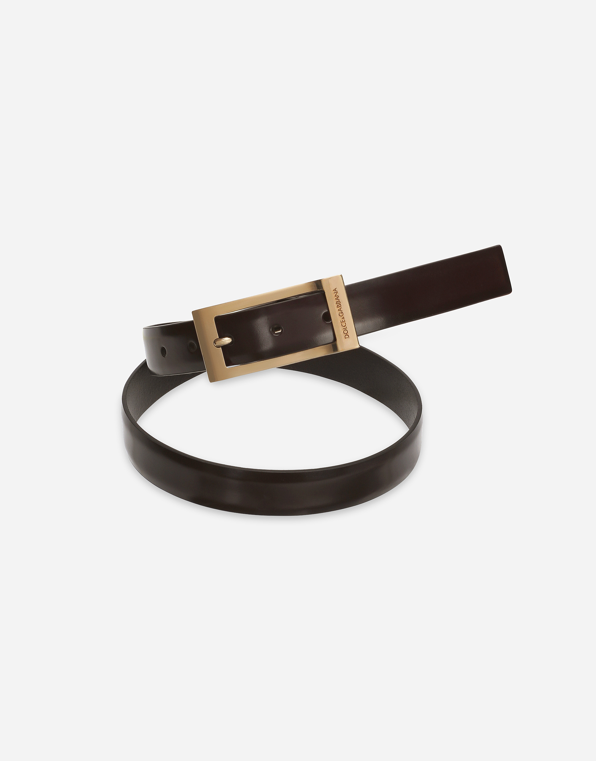 Shop Dolce & Gabbana Brushed Calfskin Belt In Brown