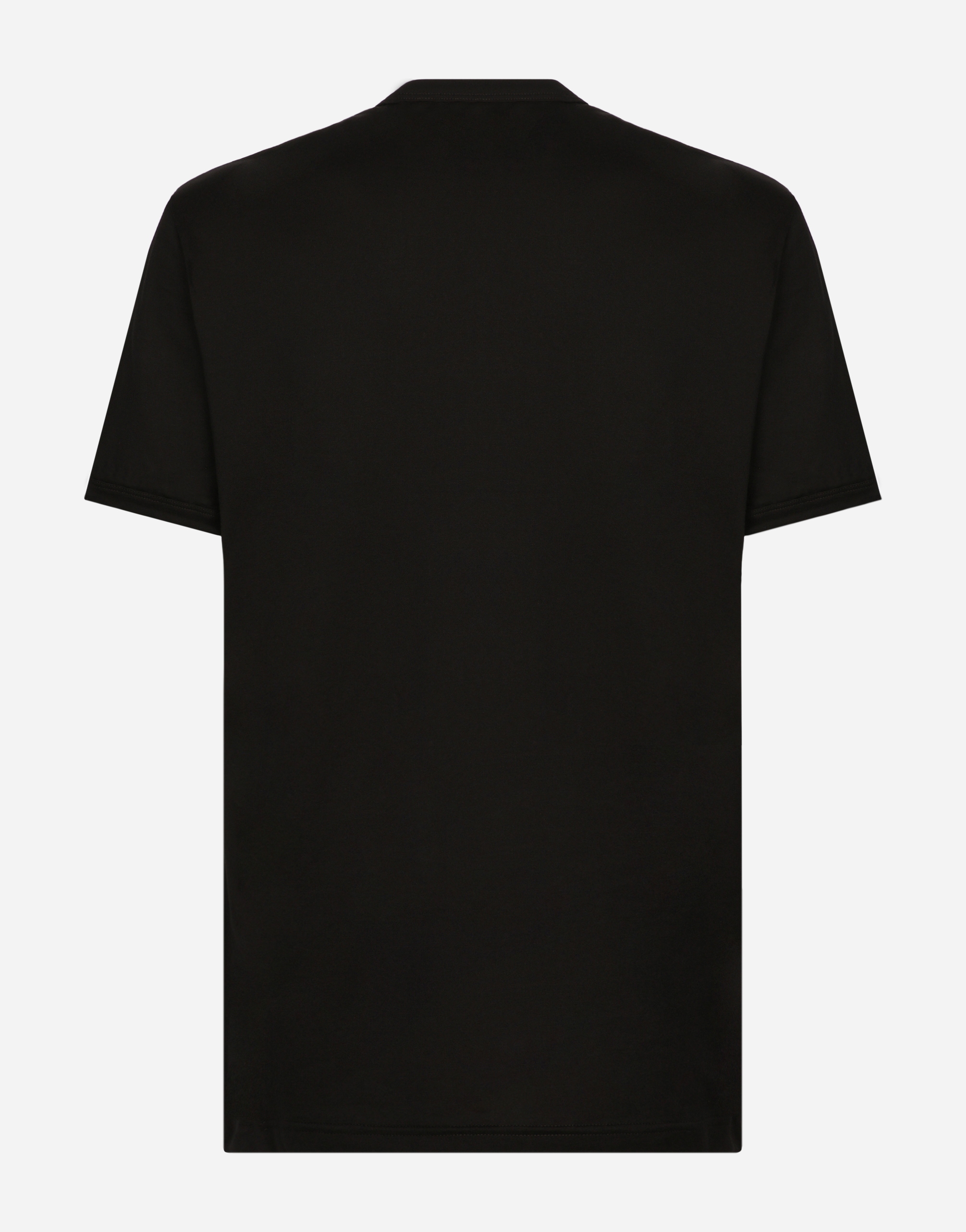 Shop Dolce & Gabbana Cotton T-shirt With Heraldic Dg Patch In Black