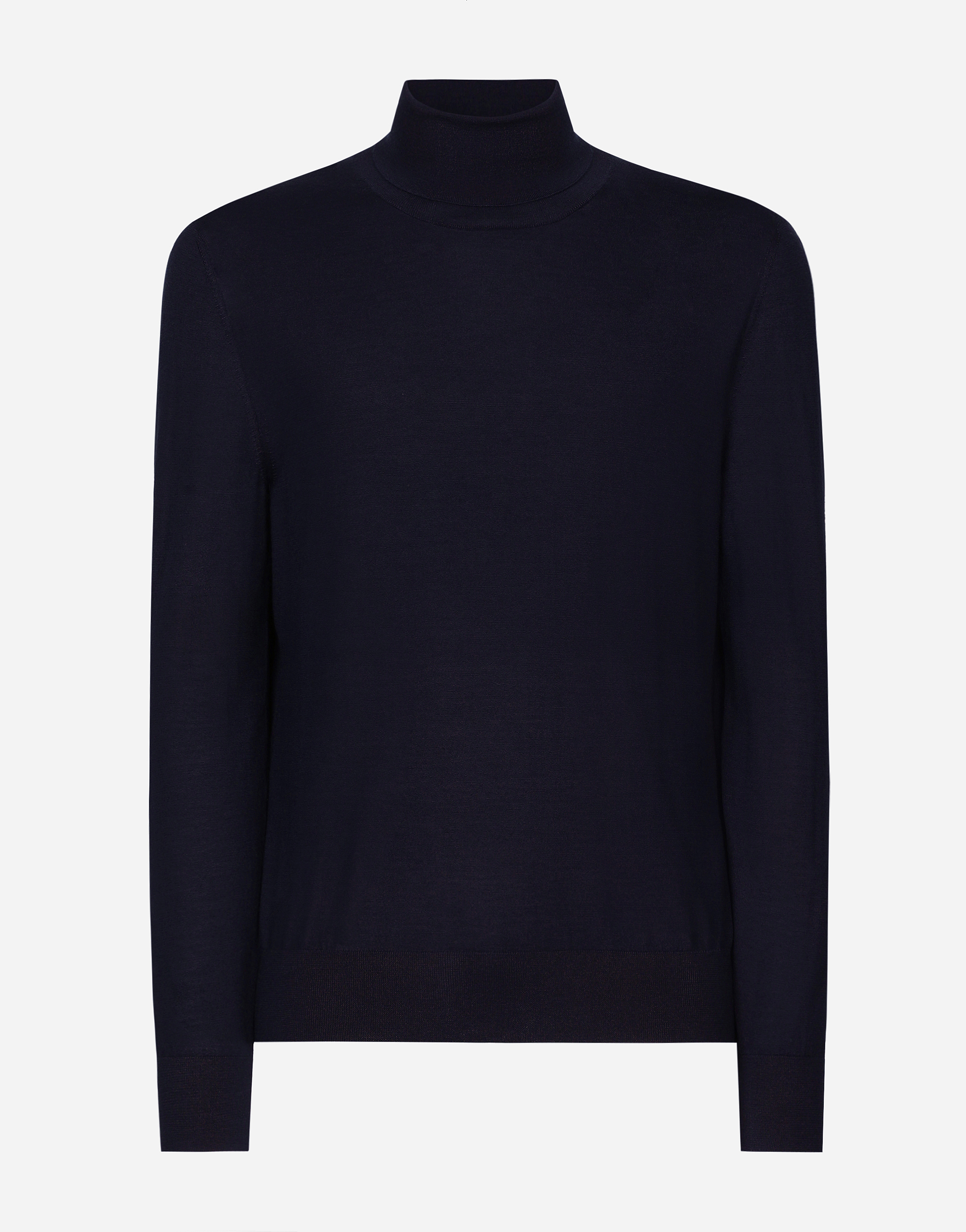 Shop Dolce & Gabbana Cashmere And Silk Turtle-neck Sweater In Blue