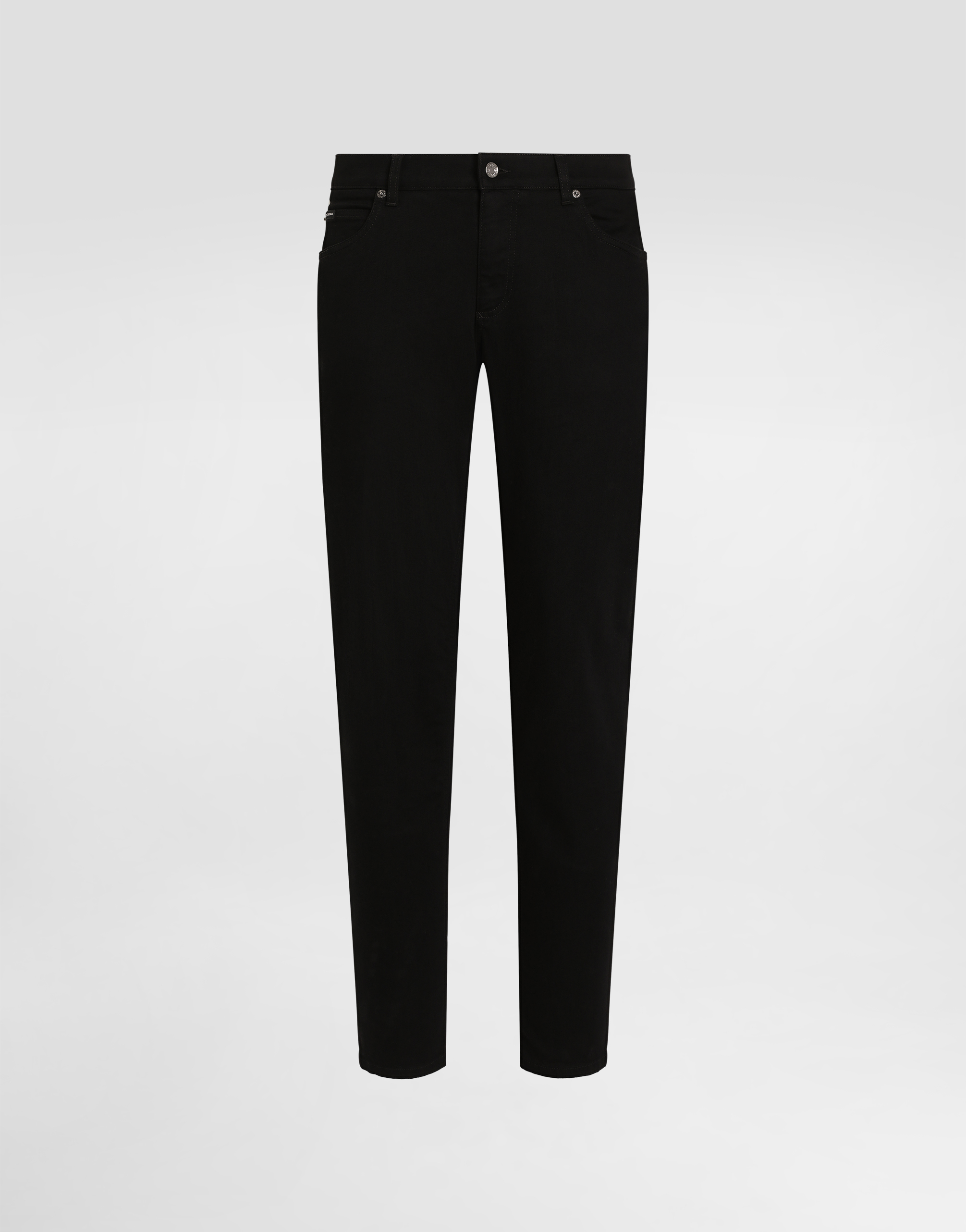 Regular-fit black wash stretch jeans