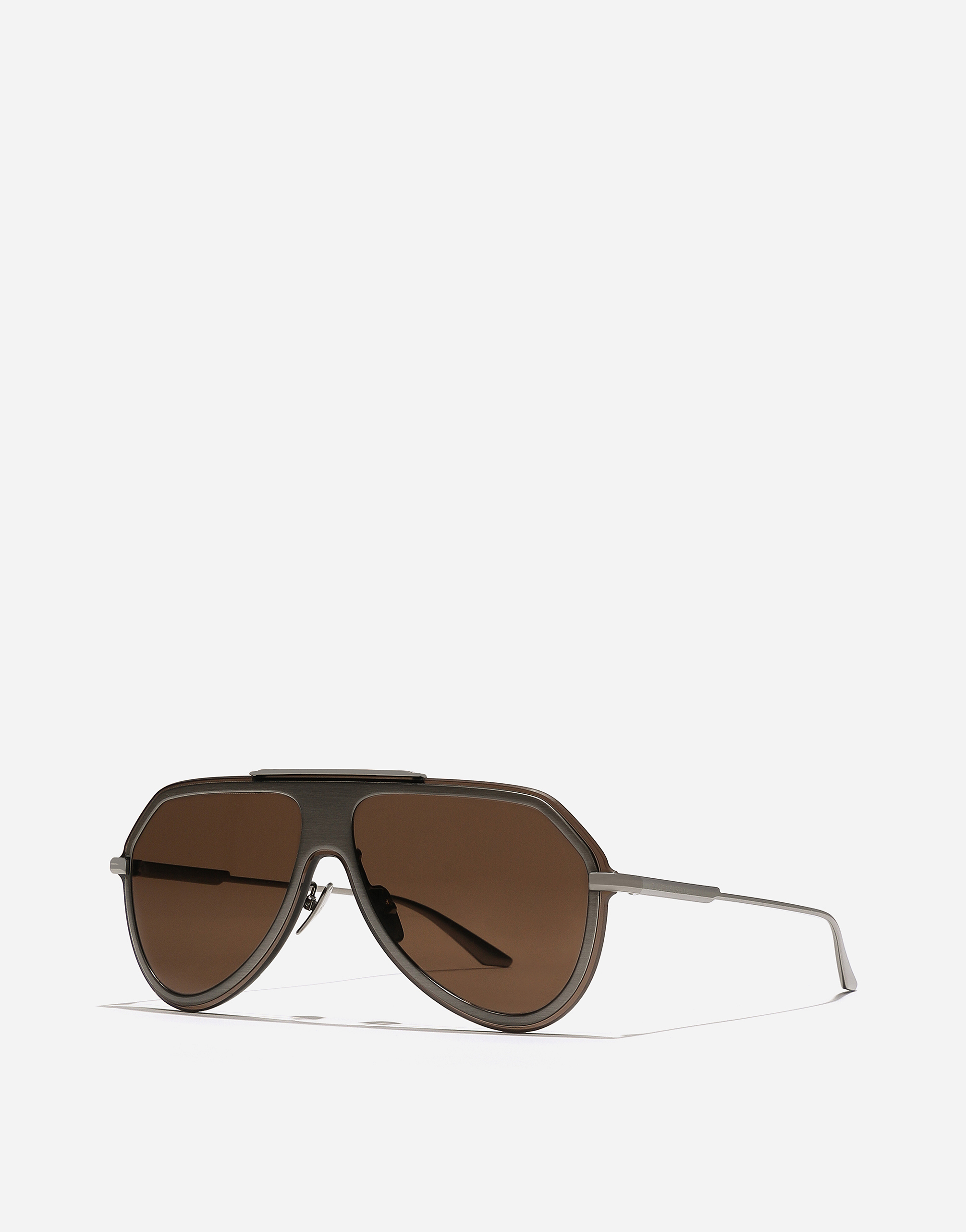 Shop Dolce & Gabbana Dg Metal Classic Sunglasses In Brushed Bronze