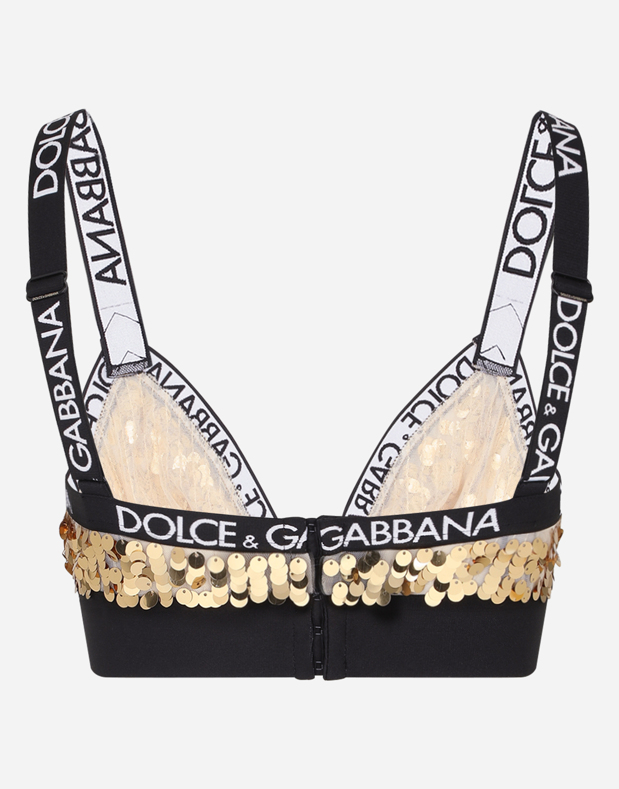 dolce & gabbana Women's Underwear in Fuchsia, Sequined triangle bra with  branded elastic, Dolce&Gabbana