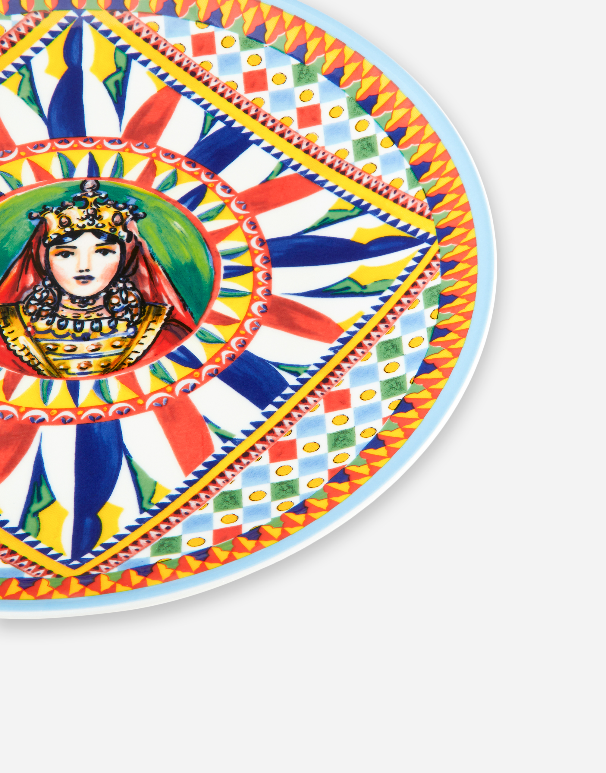 Shop Dolce & Gabbana Set 2 Porcelain Dinner Plates In Multicolor