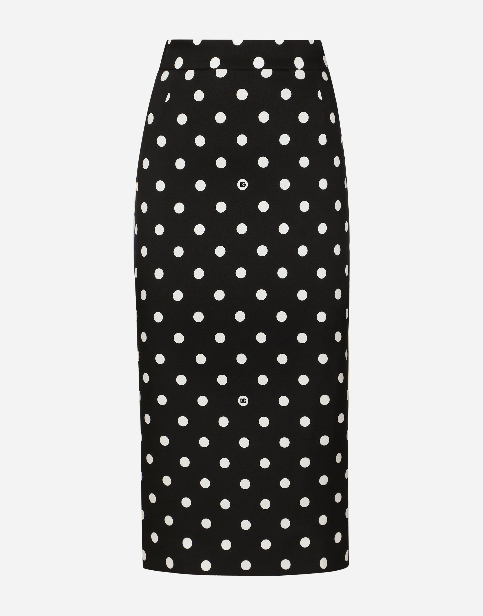 Shop Dolce & Gabbana Charmeuse Calf-length Pencil Skirt With Polka-dot Print In プリ