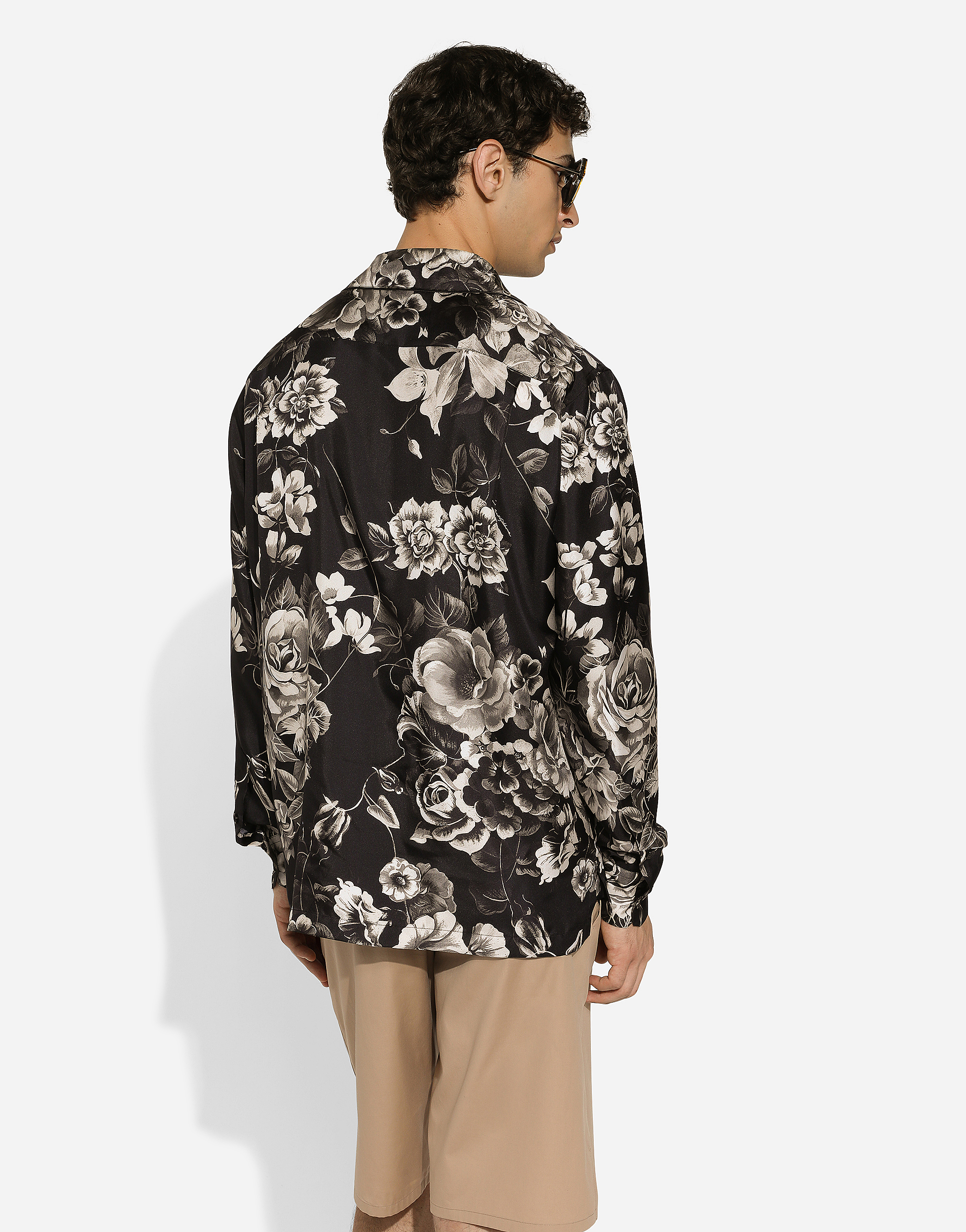 Shop Dolce & Gabbana Silk Twill Shirt With Floral Print In プリ