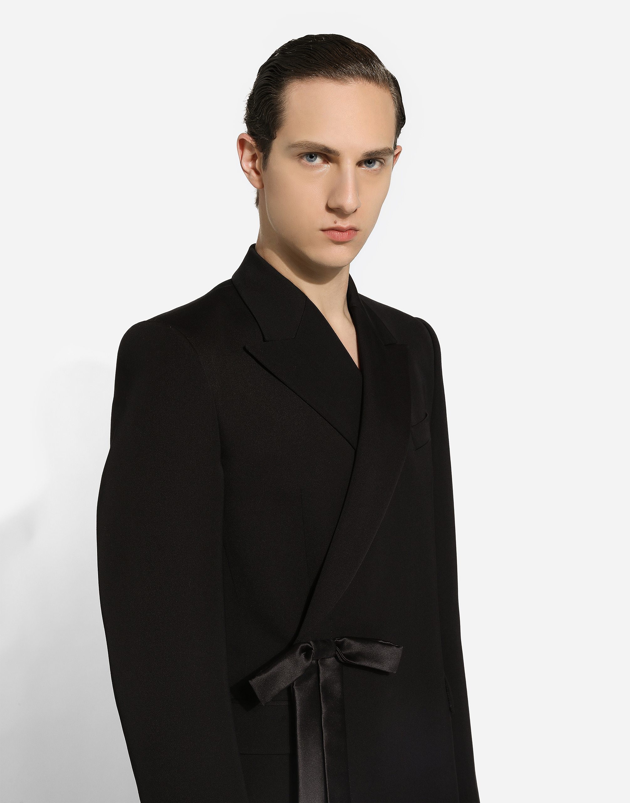 Shop Dolce & Gabbana Double-breasted Wool Jacket In Black