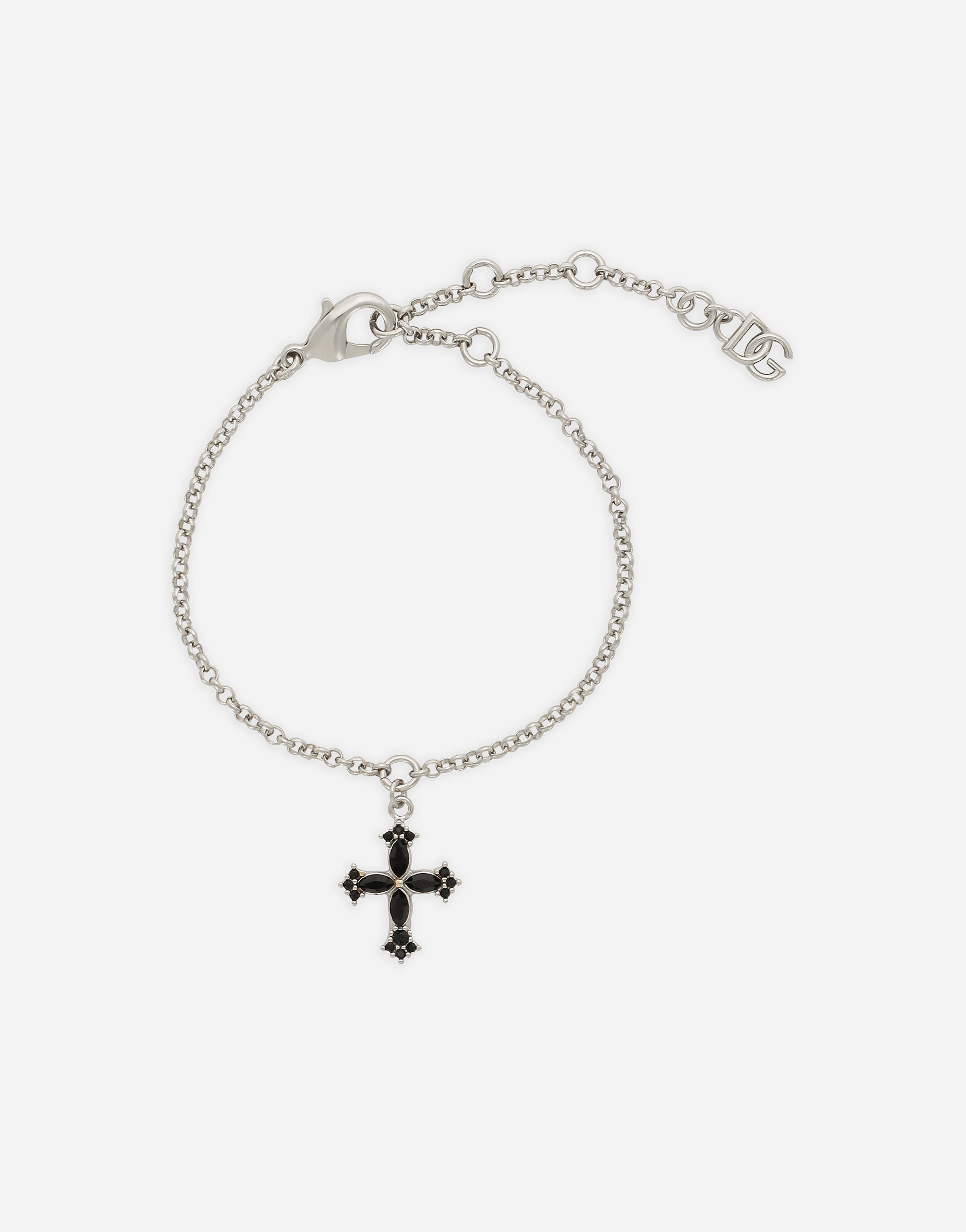 Fine link bracelet with cross charm in Silver for Women 